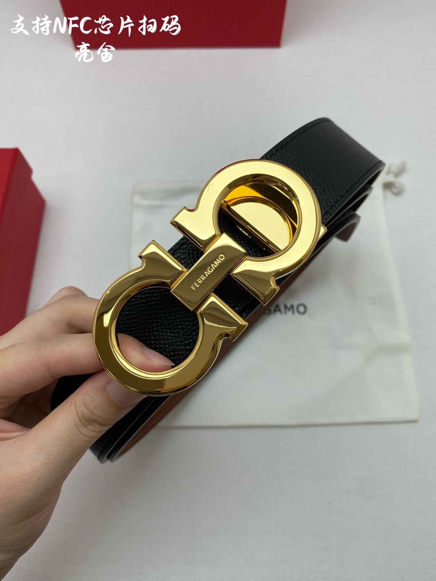 Salvatore Ferragamo Male Leather Belt Top Grain Leather 13514-m