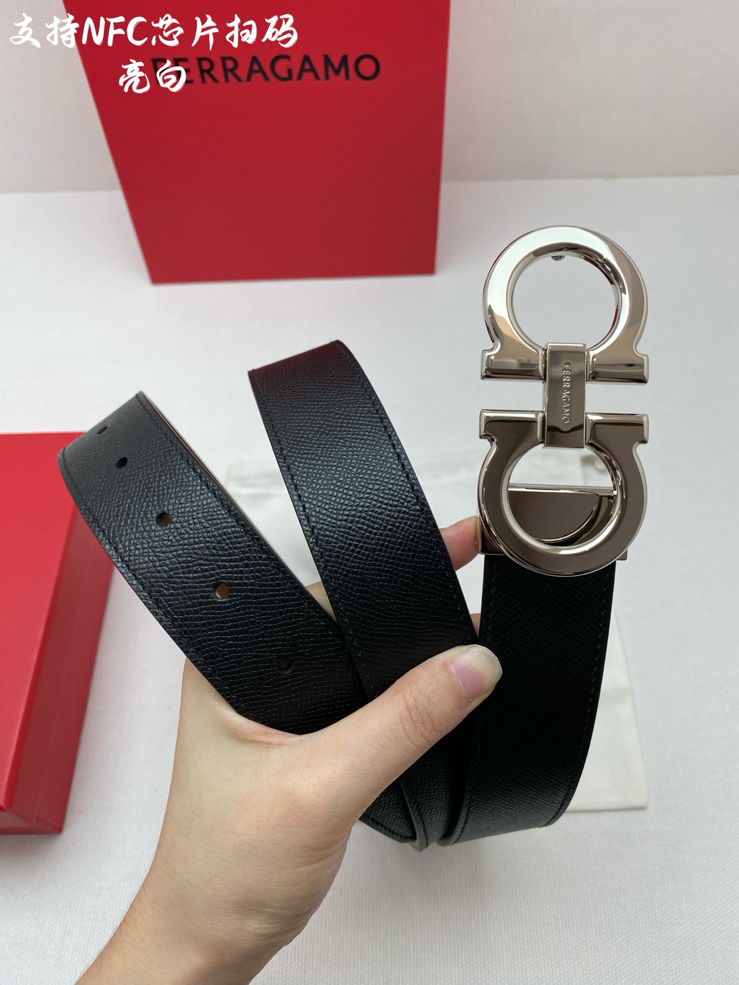 Salvatore Ferragamo Male Leather Belt Top Grain Leather 13514-m