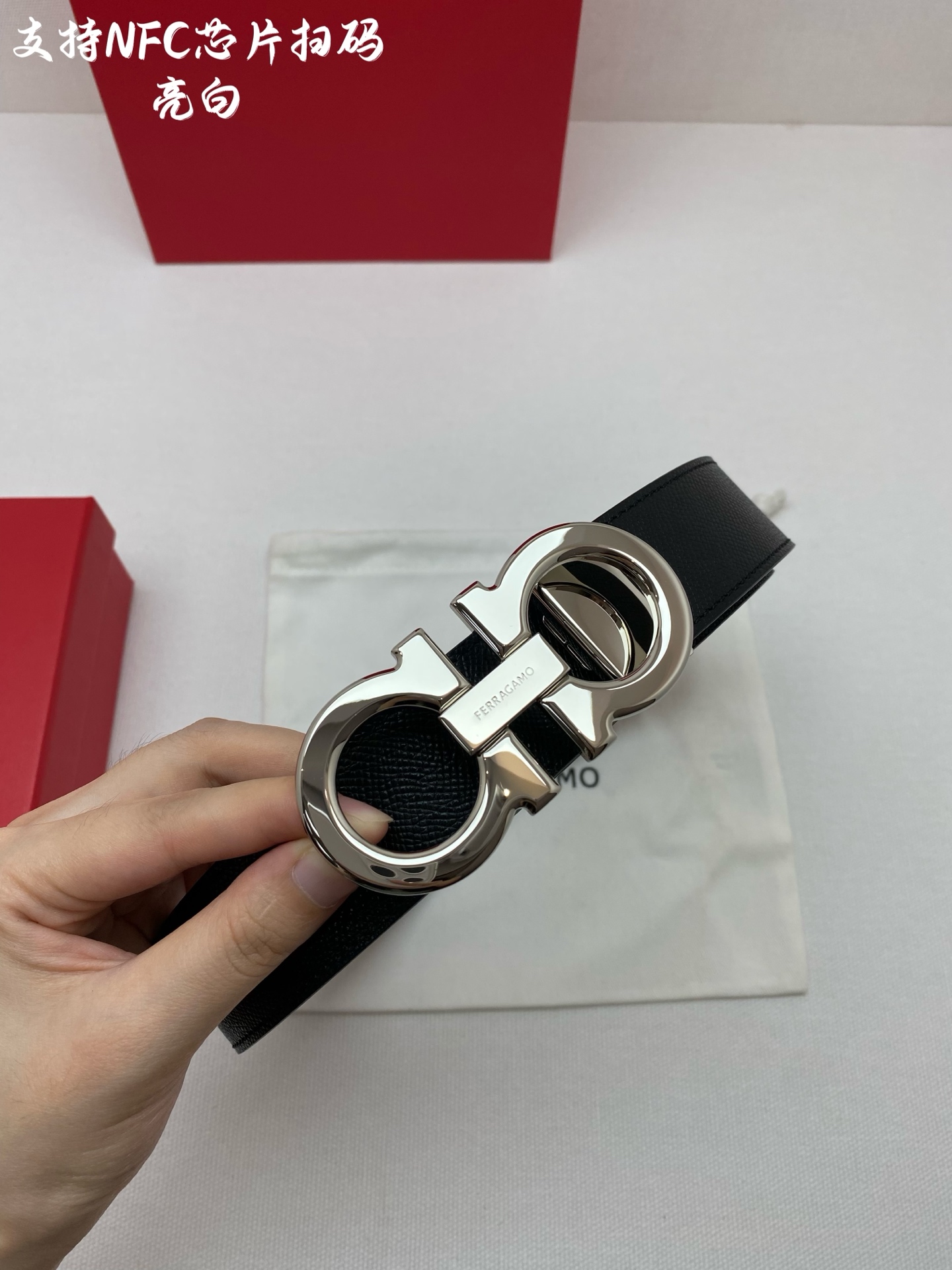 Salvatore Ferragamo Male Leather Belt Top Grain Leather 13514-m