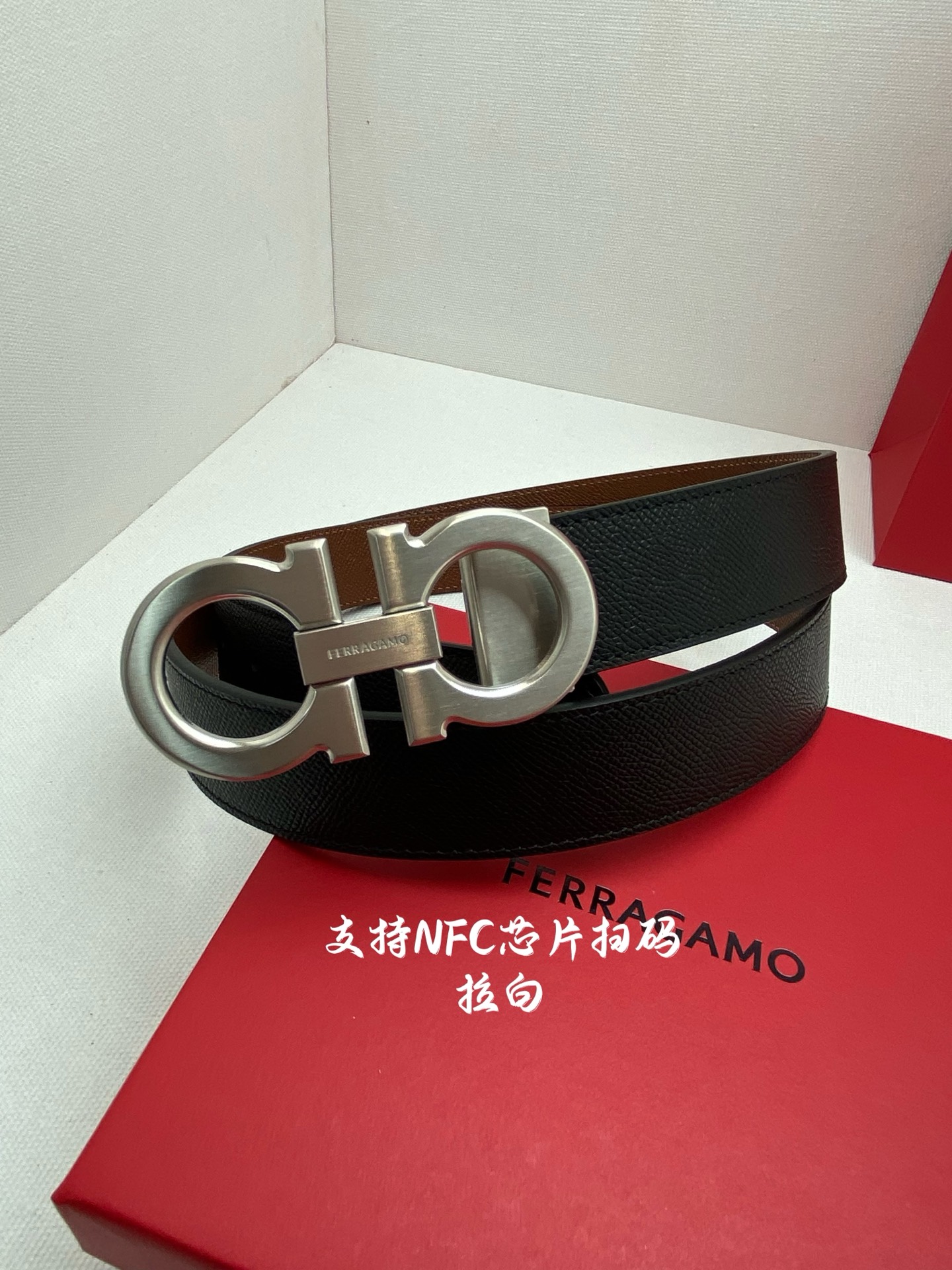 Salvatore Ferragamo Male Leather Belt Top Grain Leather 13514-m