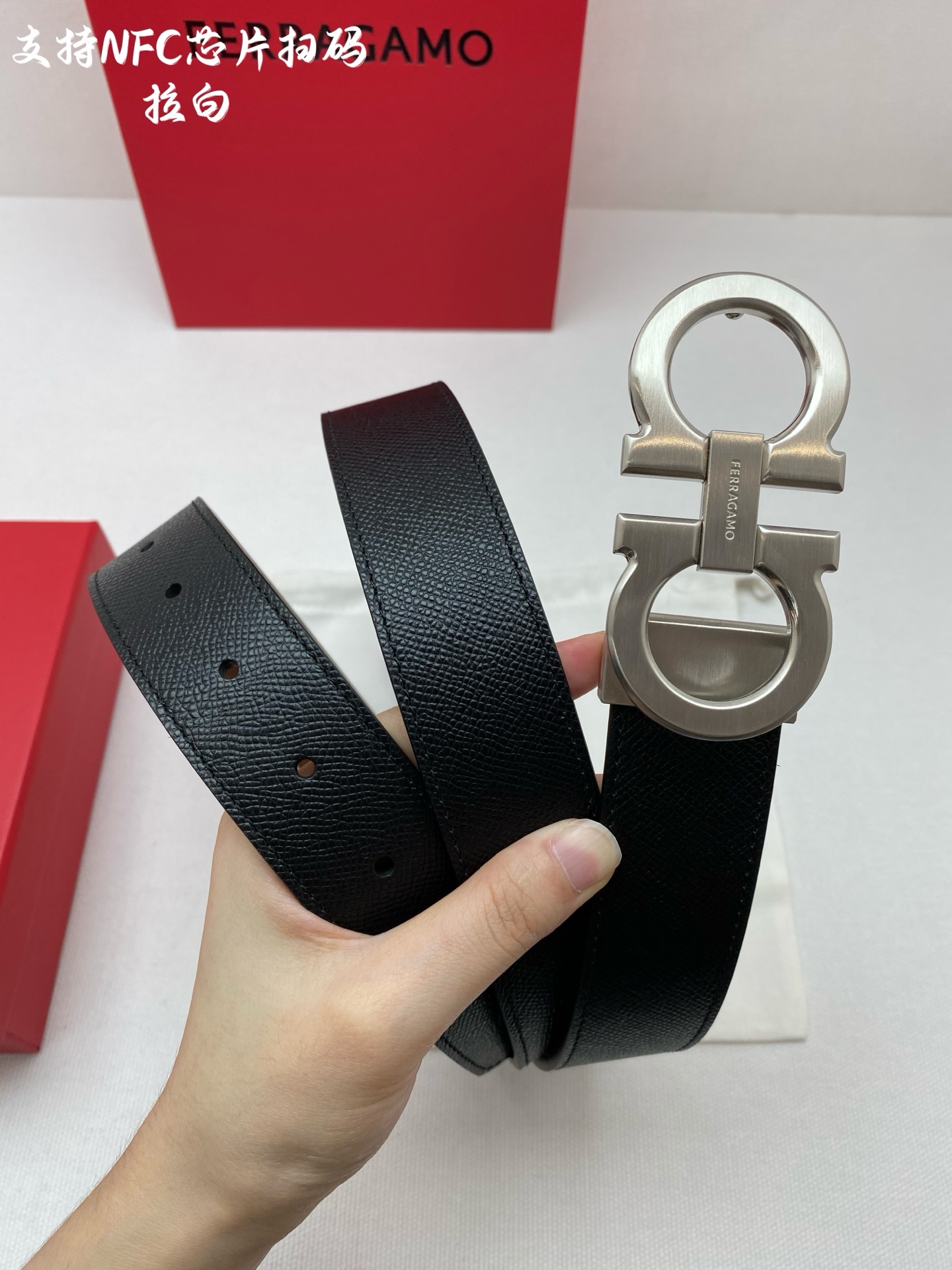 Salvatore Ferragamo Male Leather Belt Top Grain Leather 13514-m