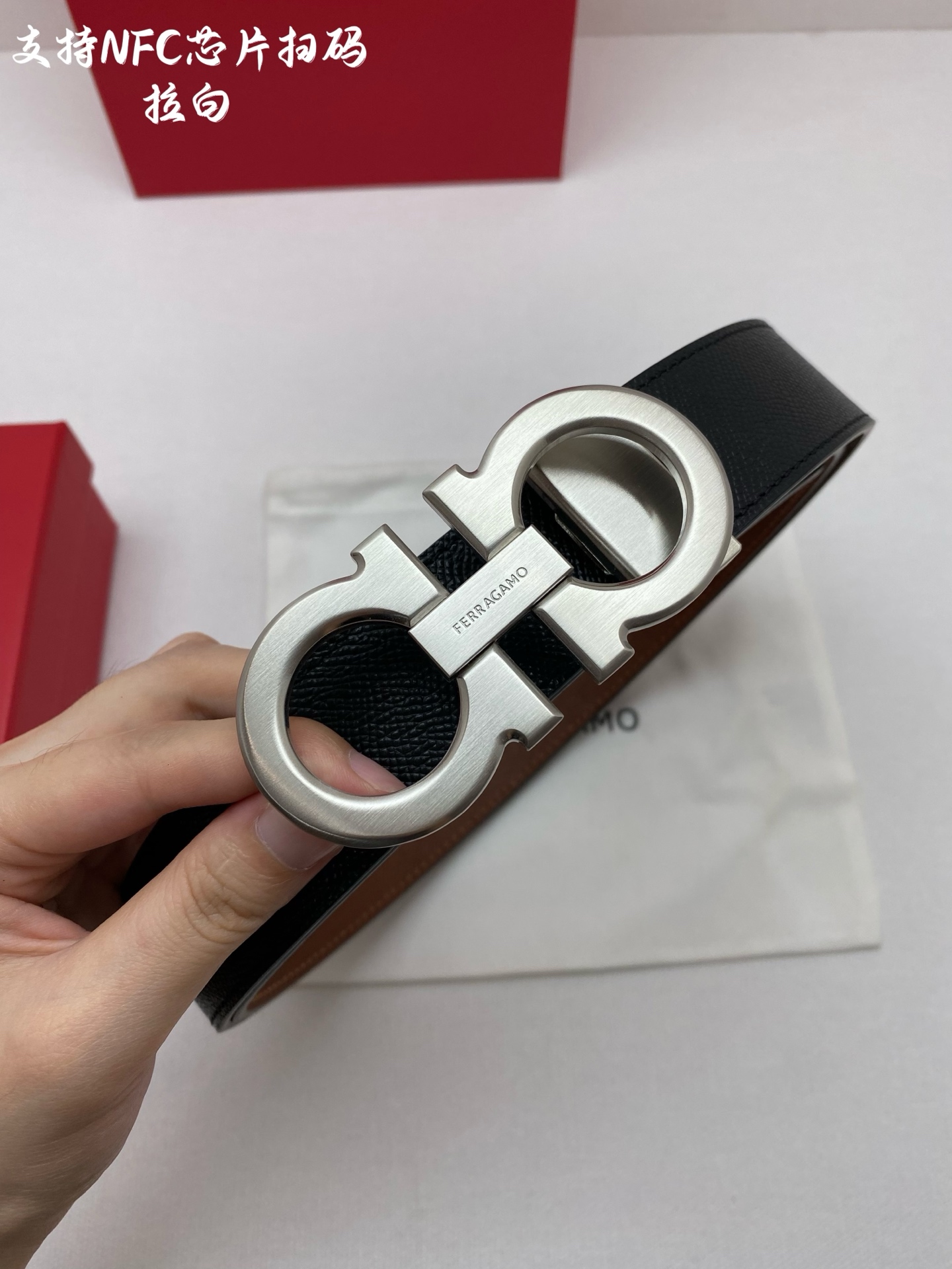 Salvatore Ferragamo Male Leather Belt Top Grain Leather 13514-m