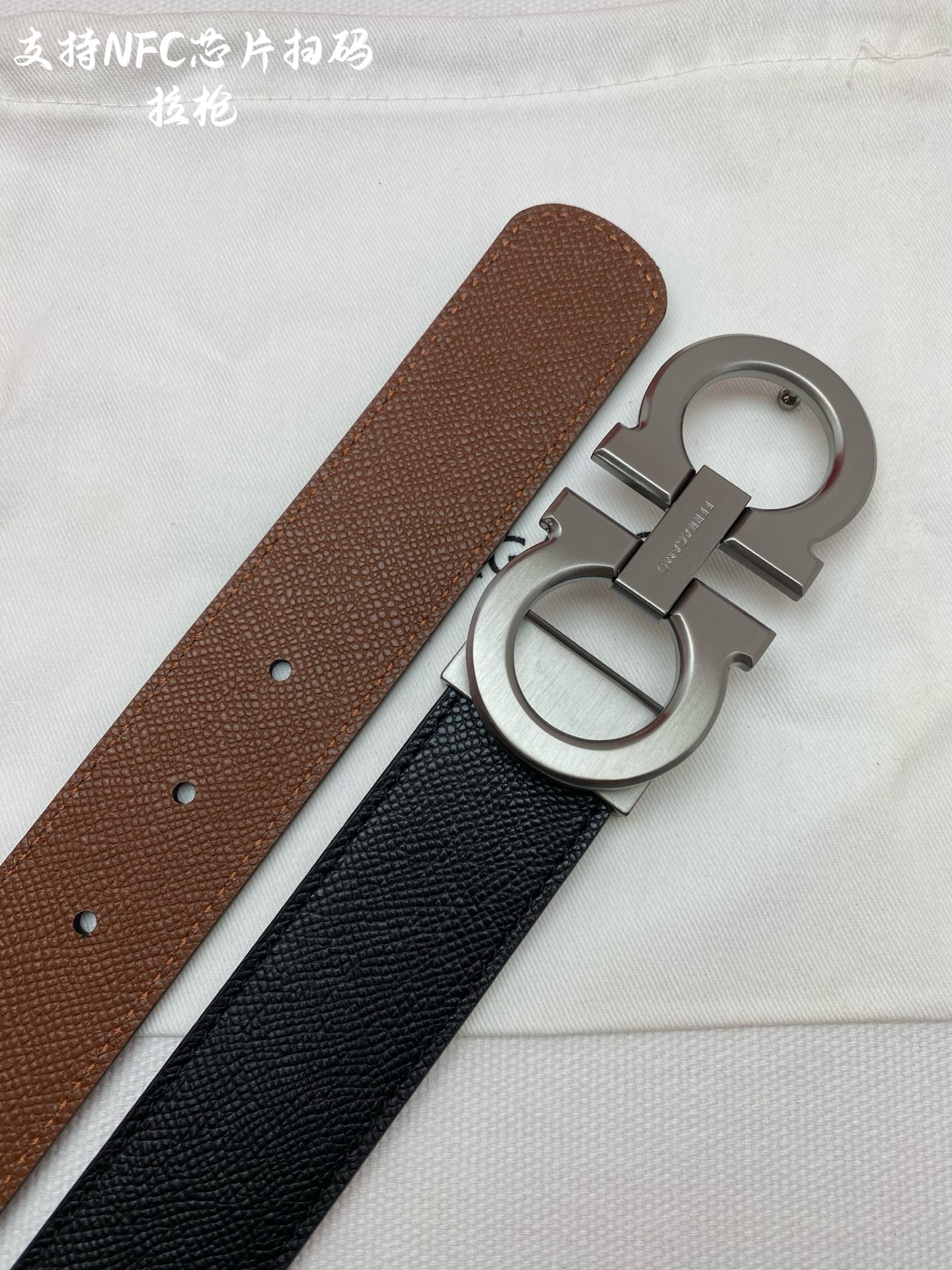 Salvatore Ferragamo Male Leather Belt Top Grain Leather 13514-m