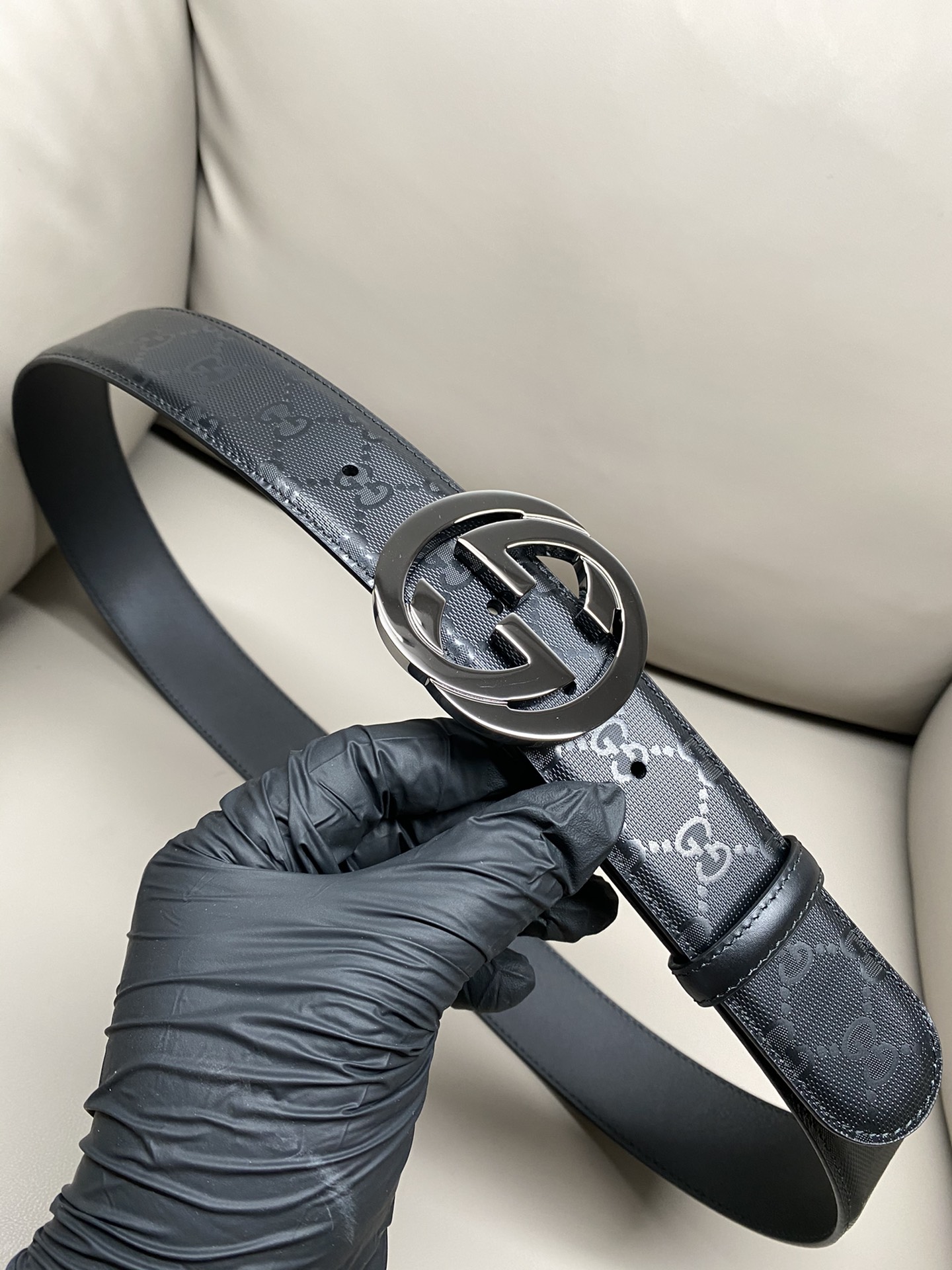 Gucci Male Canvas Belt Canvas S-m