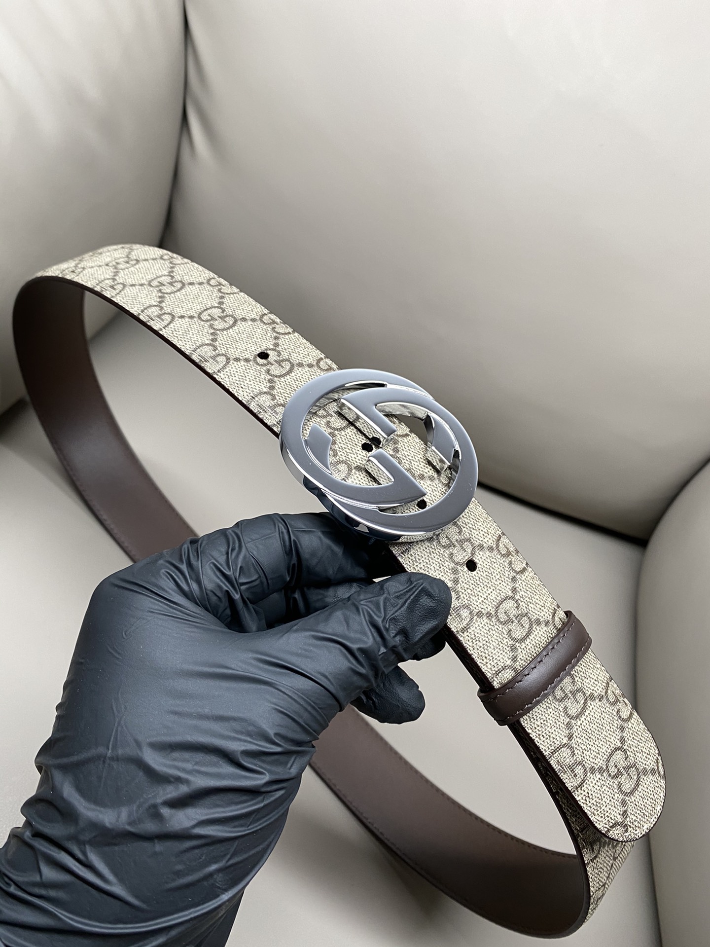 Gucci Male Canvas Belt Canvas S-m