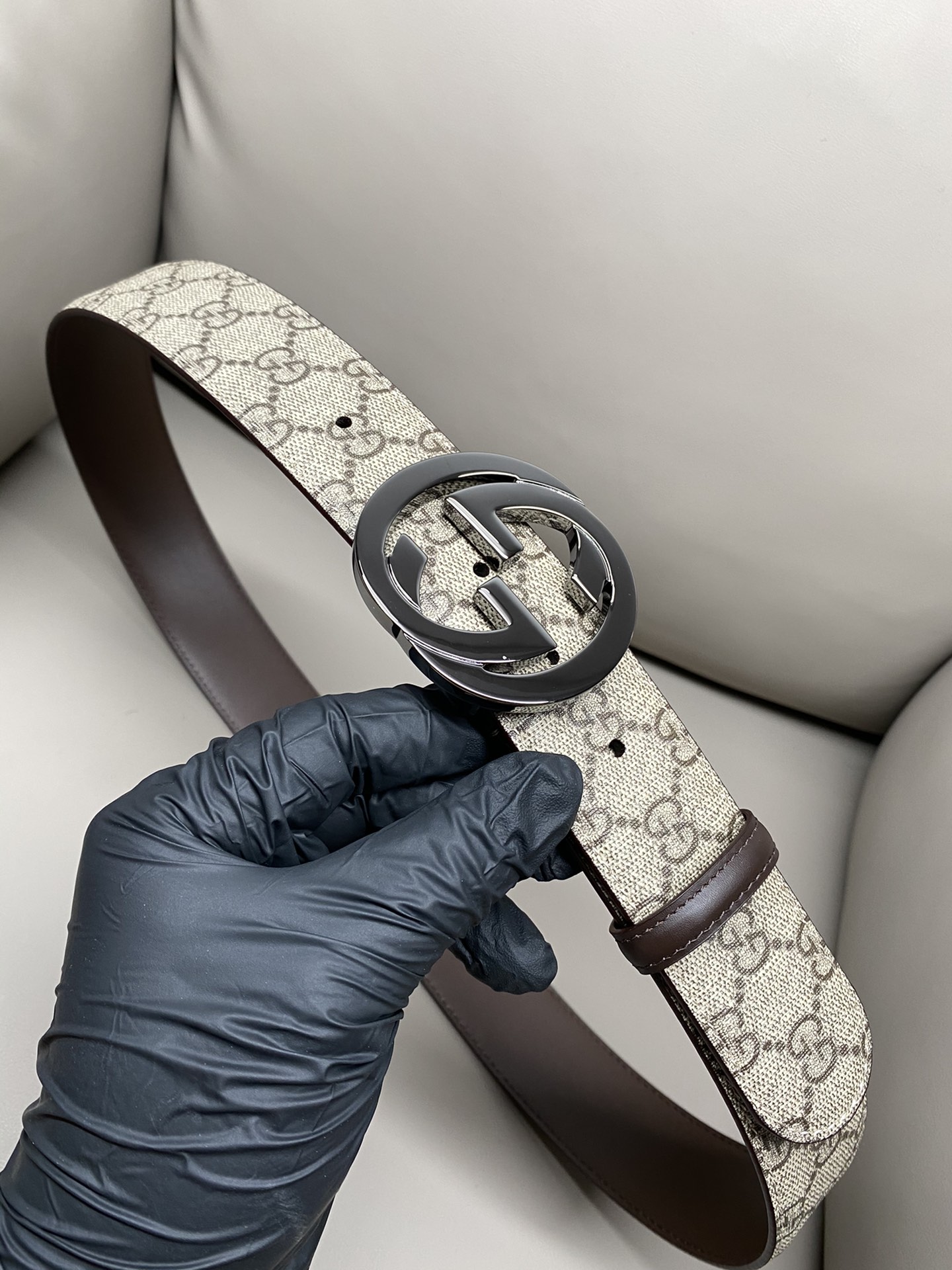 Gucci Male Canvas Belt Canvas S-m