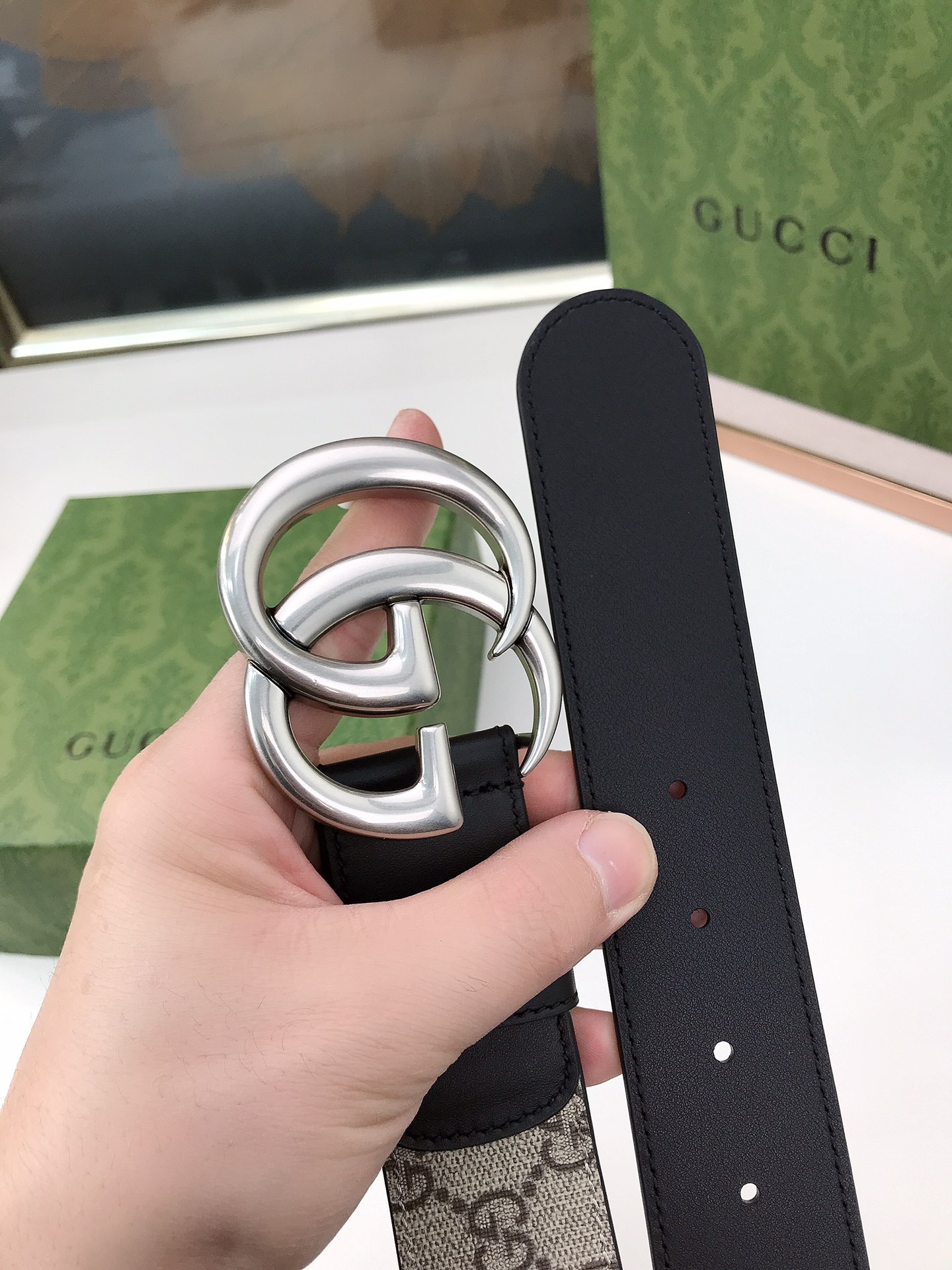 Gucci Male Basic Belt Canvas Black S-m