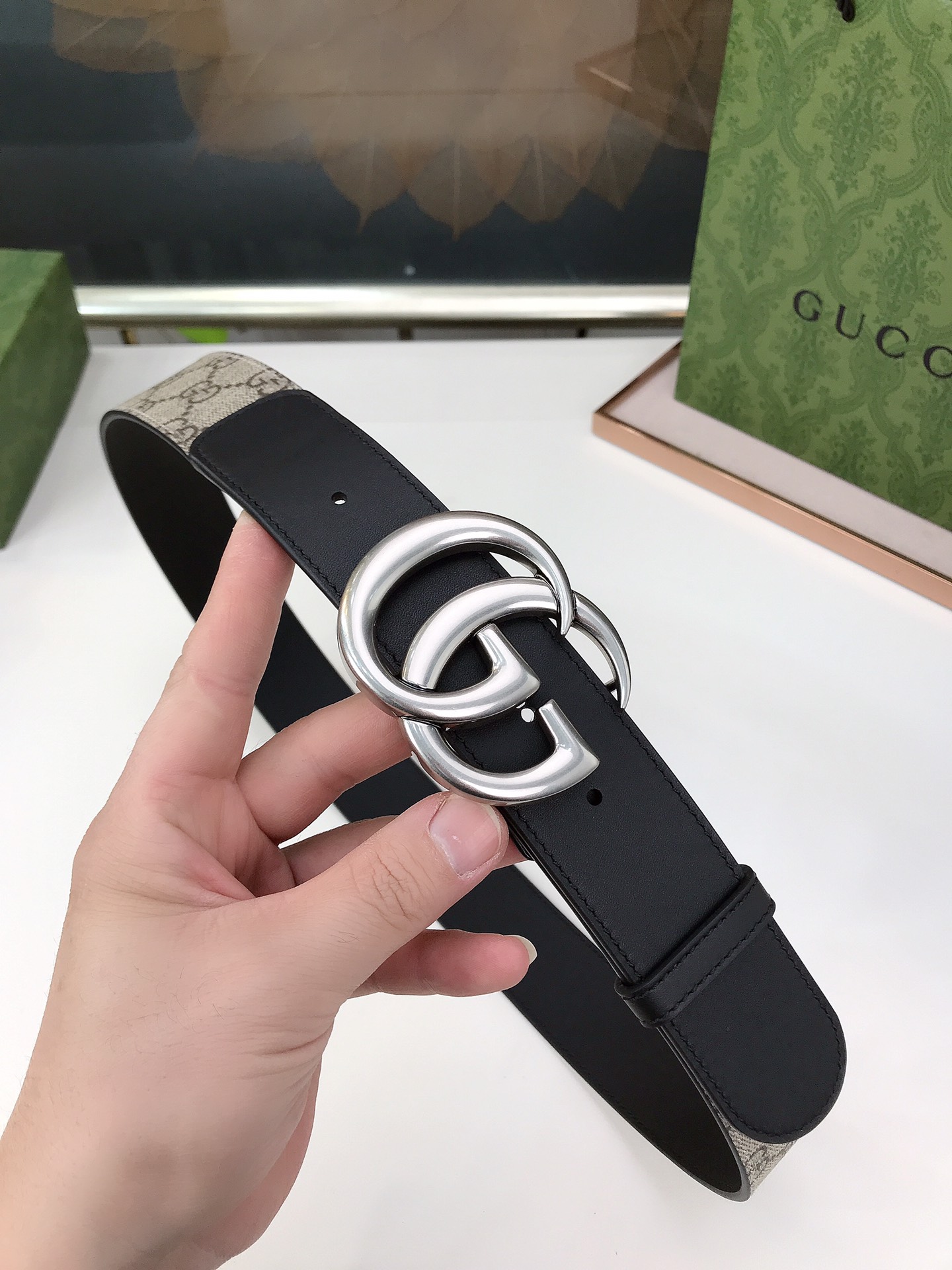 Gucci Male Basic Belt Canvas Black S-m
