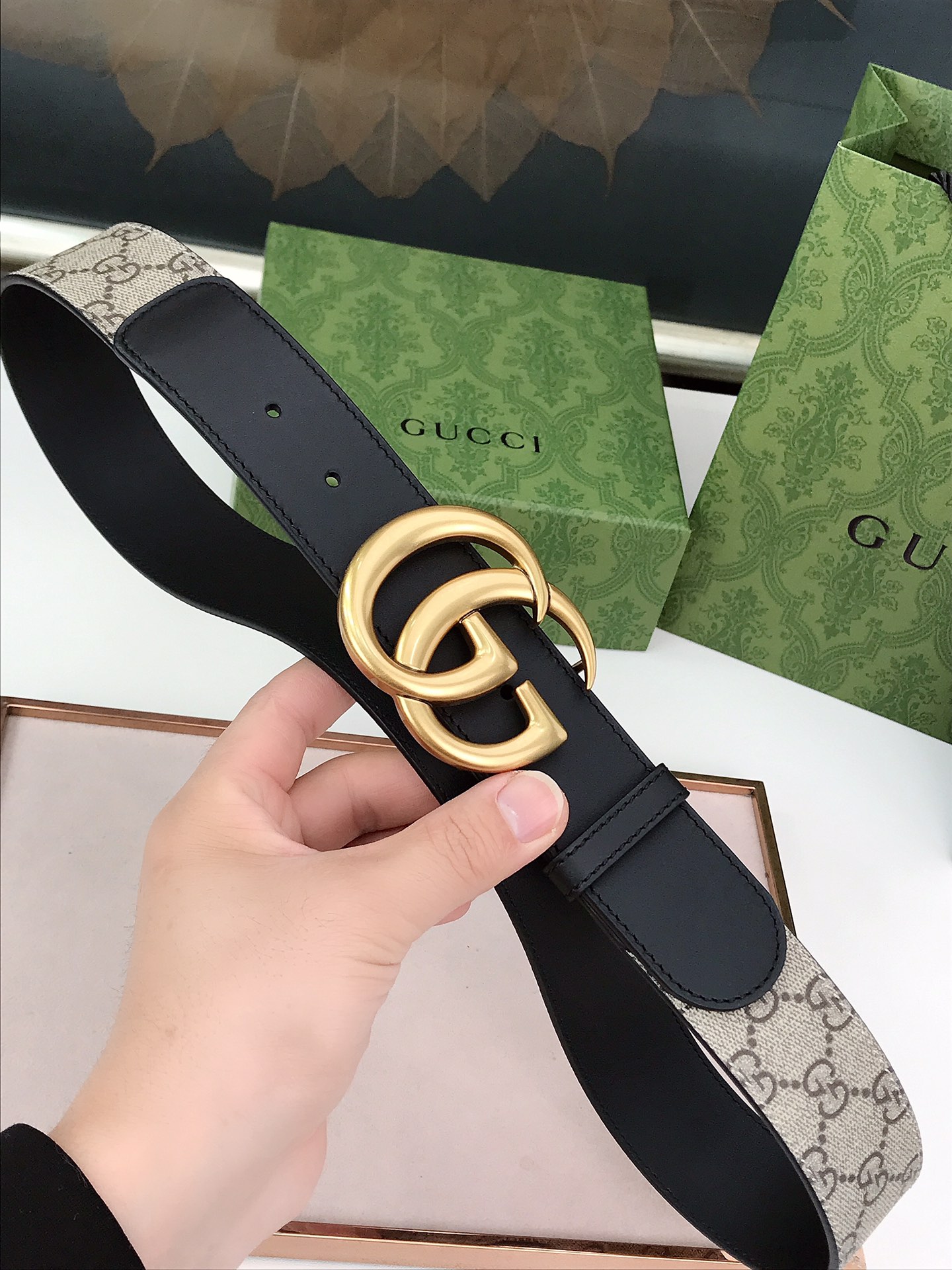 Gucci Male Basic Belt Canvas Black S-m