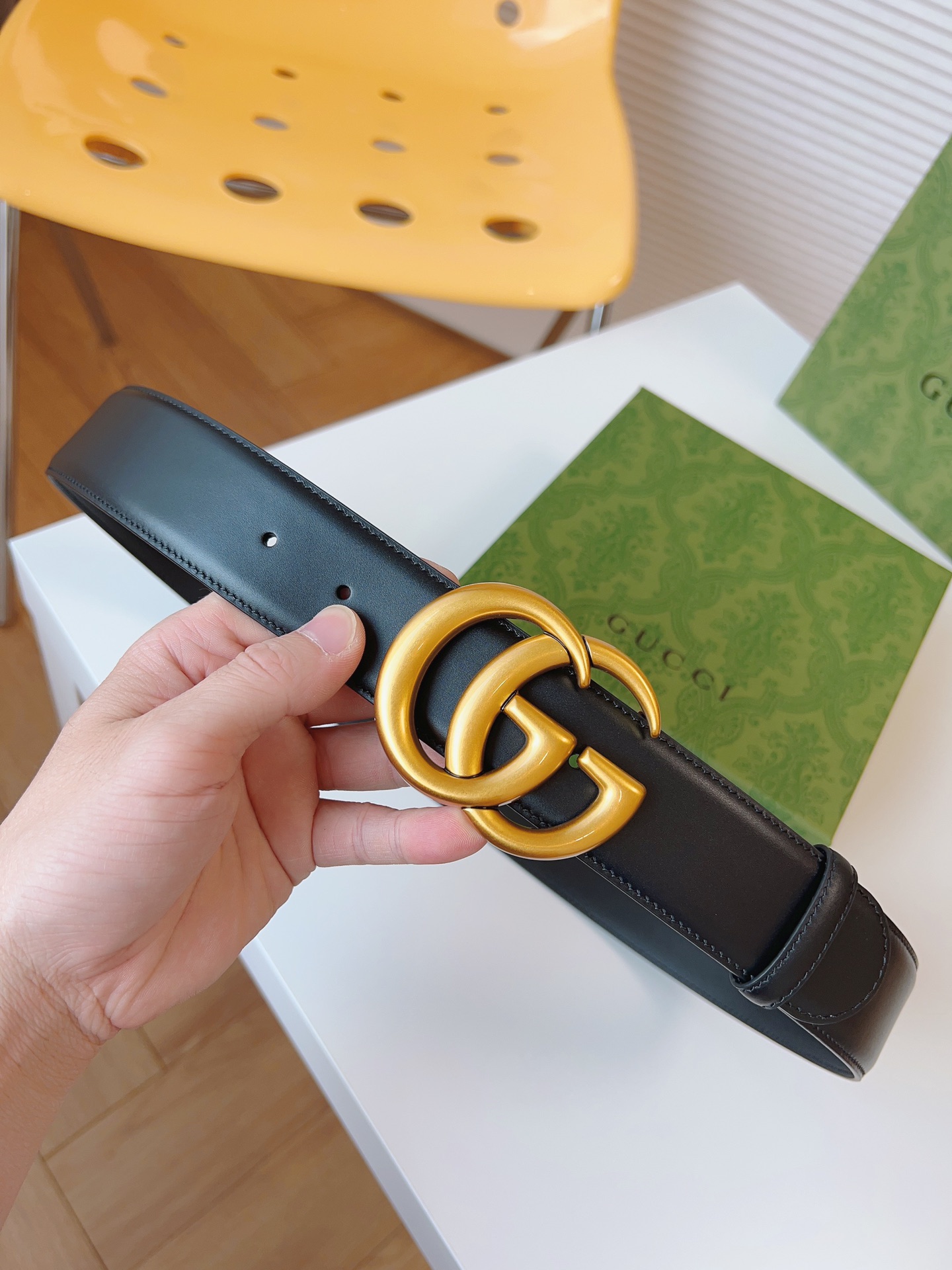 Gucci Male Basic Belt Cow Leather Black M