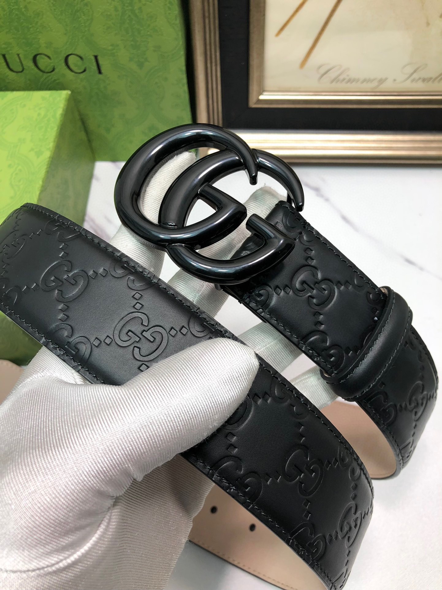 Gucci Male Leather Belt Top Grain Leather