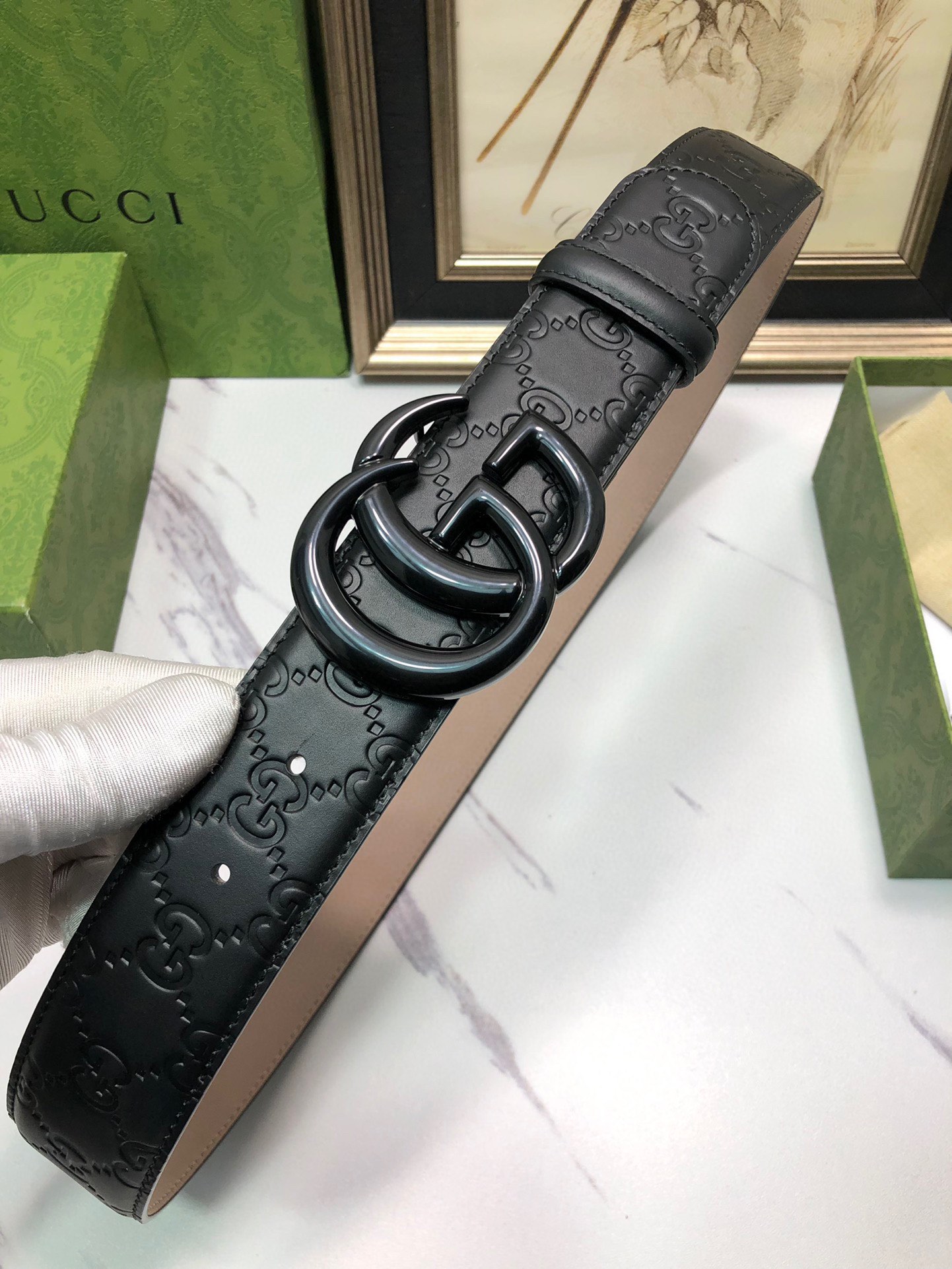 Gucci Male Leather Belt Top Grain Leather