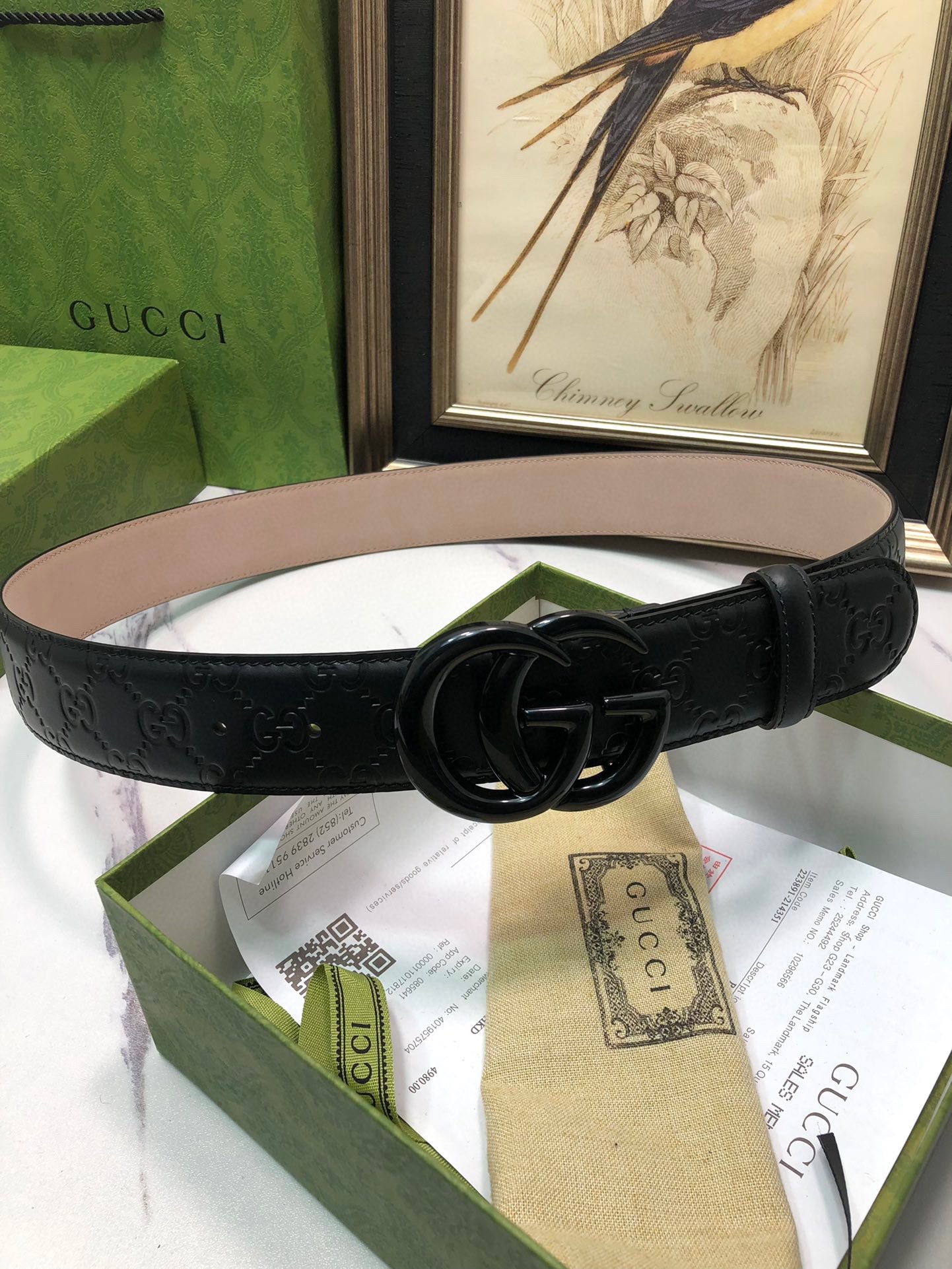 Gucci Male Leather Belt Top Grain Leather