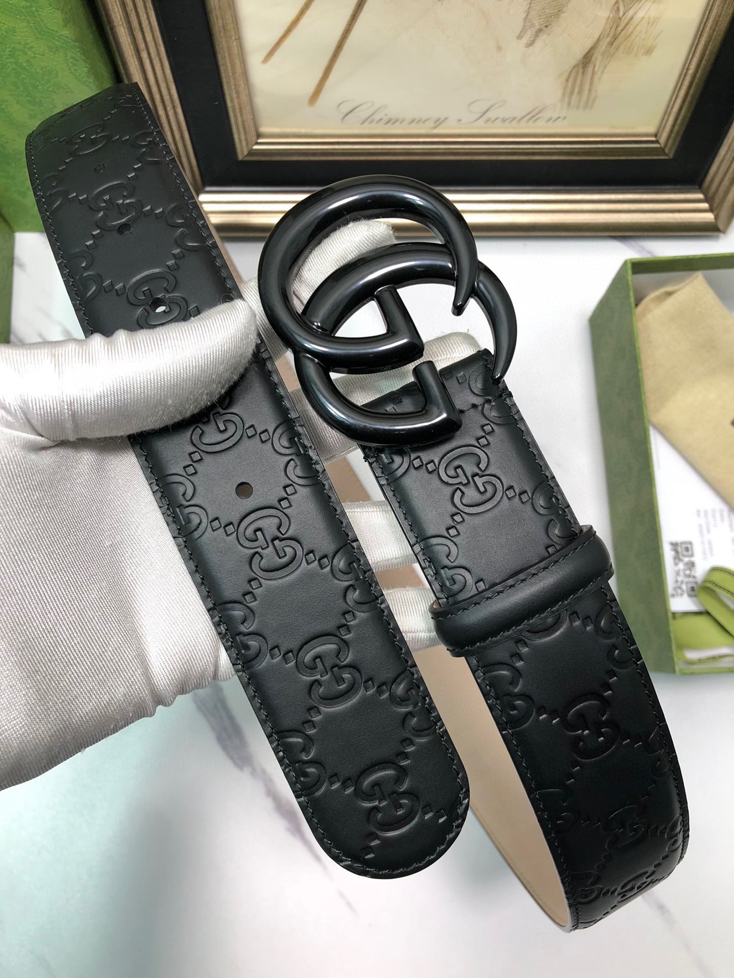 Gucci Male Leather Belt Top Grain Leather