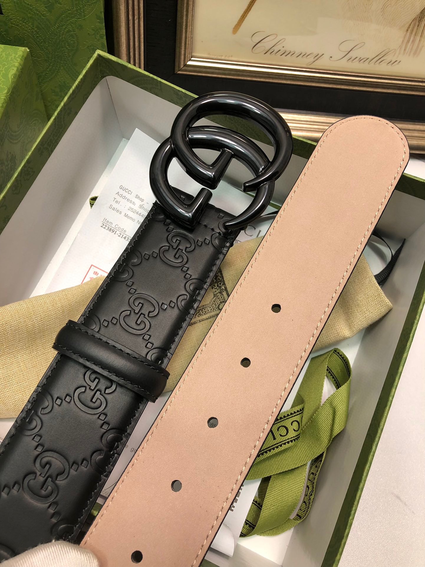 Gucci Male Leather Belt Top Grain Leather