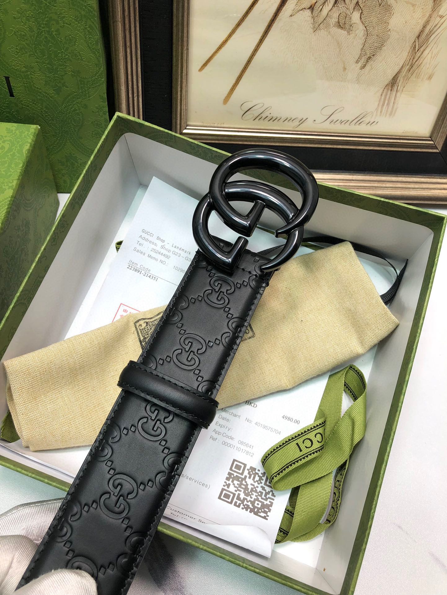 Gucci Male Leather Belt Top Grain Leather