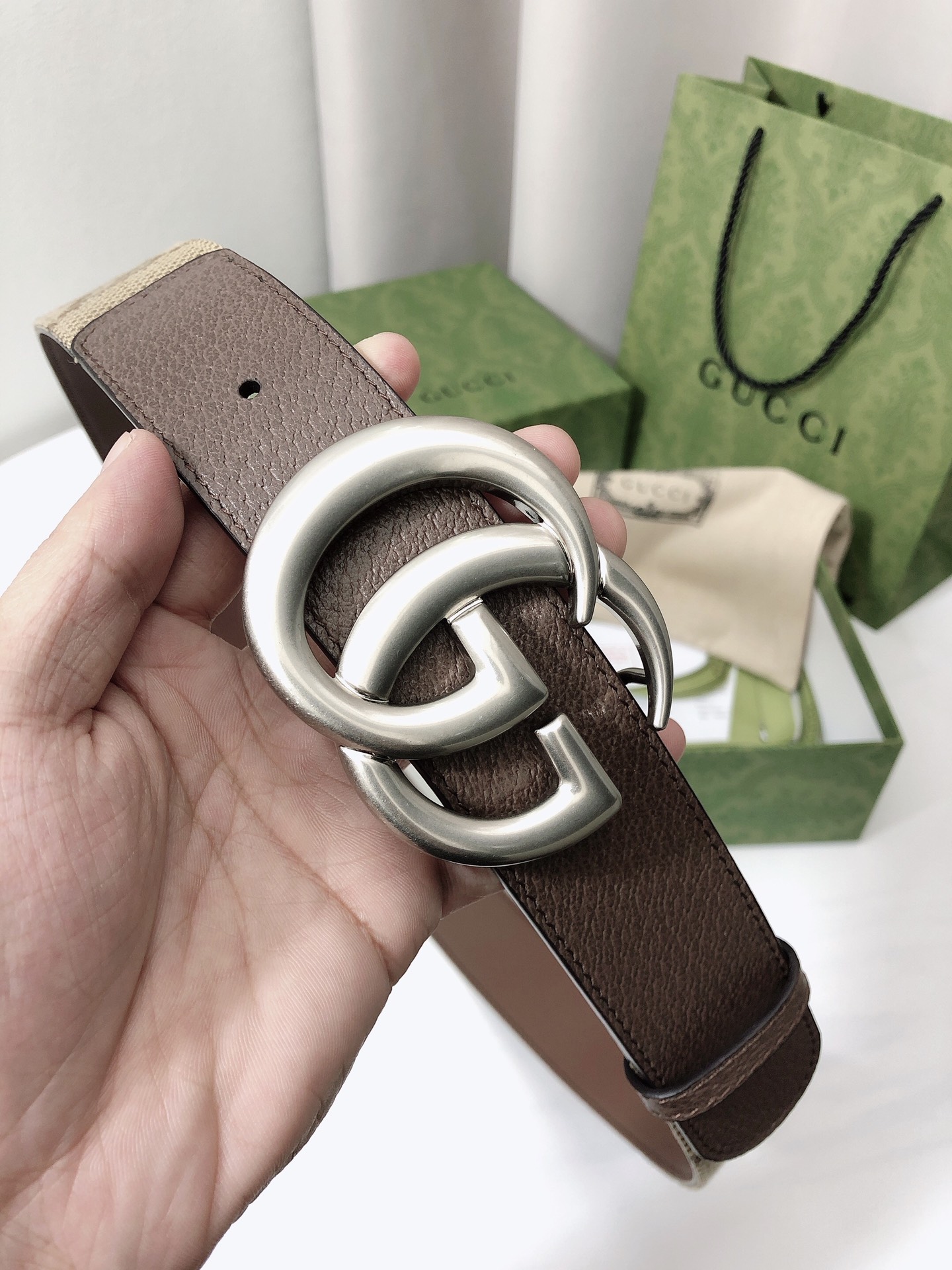 Gucci Male Basic Belt Canvas Gold Wide Width M