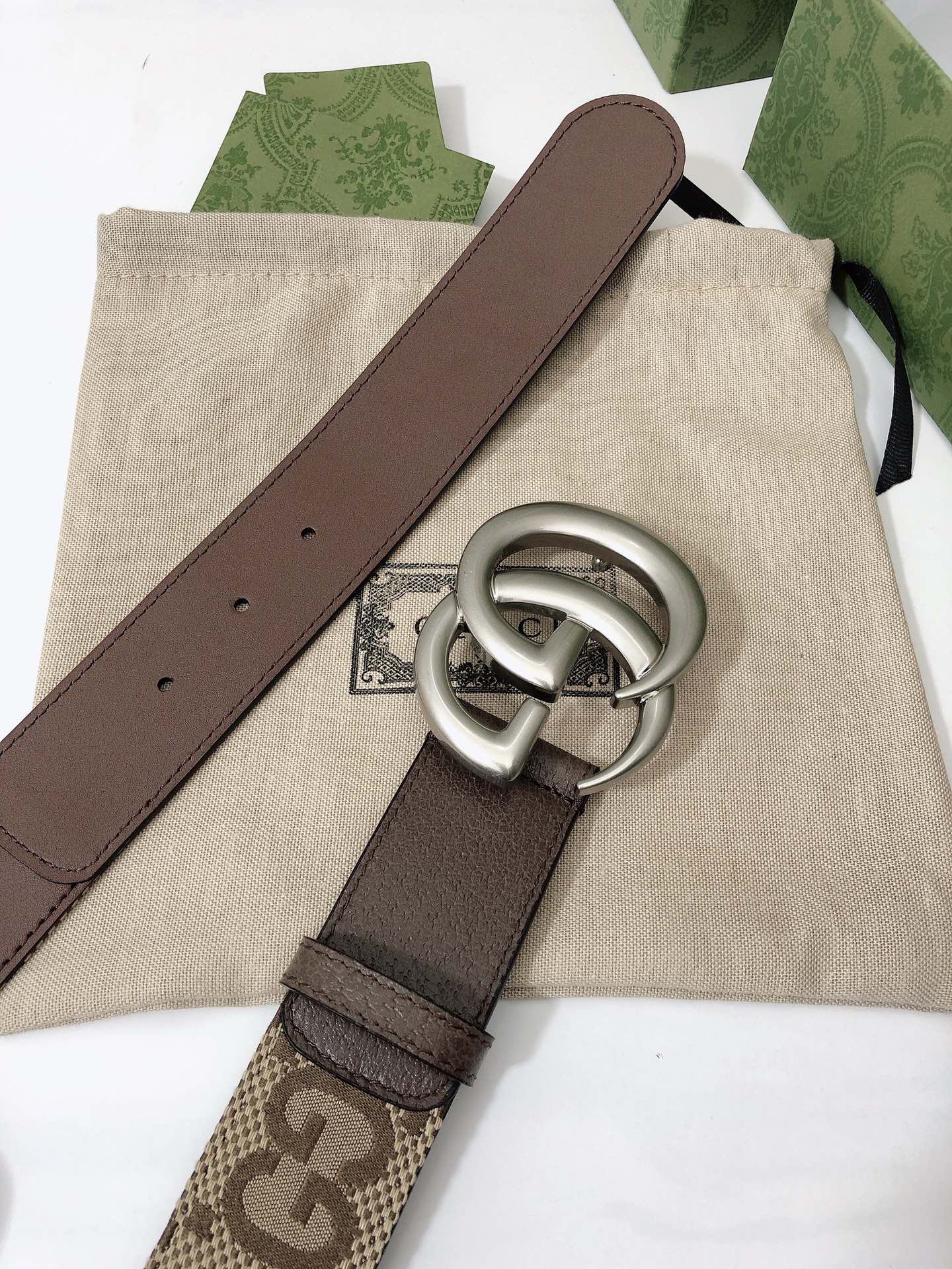 Gucci Male Basic Belt Canvas Gold Wide Width M