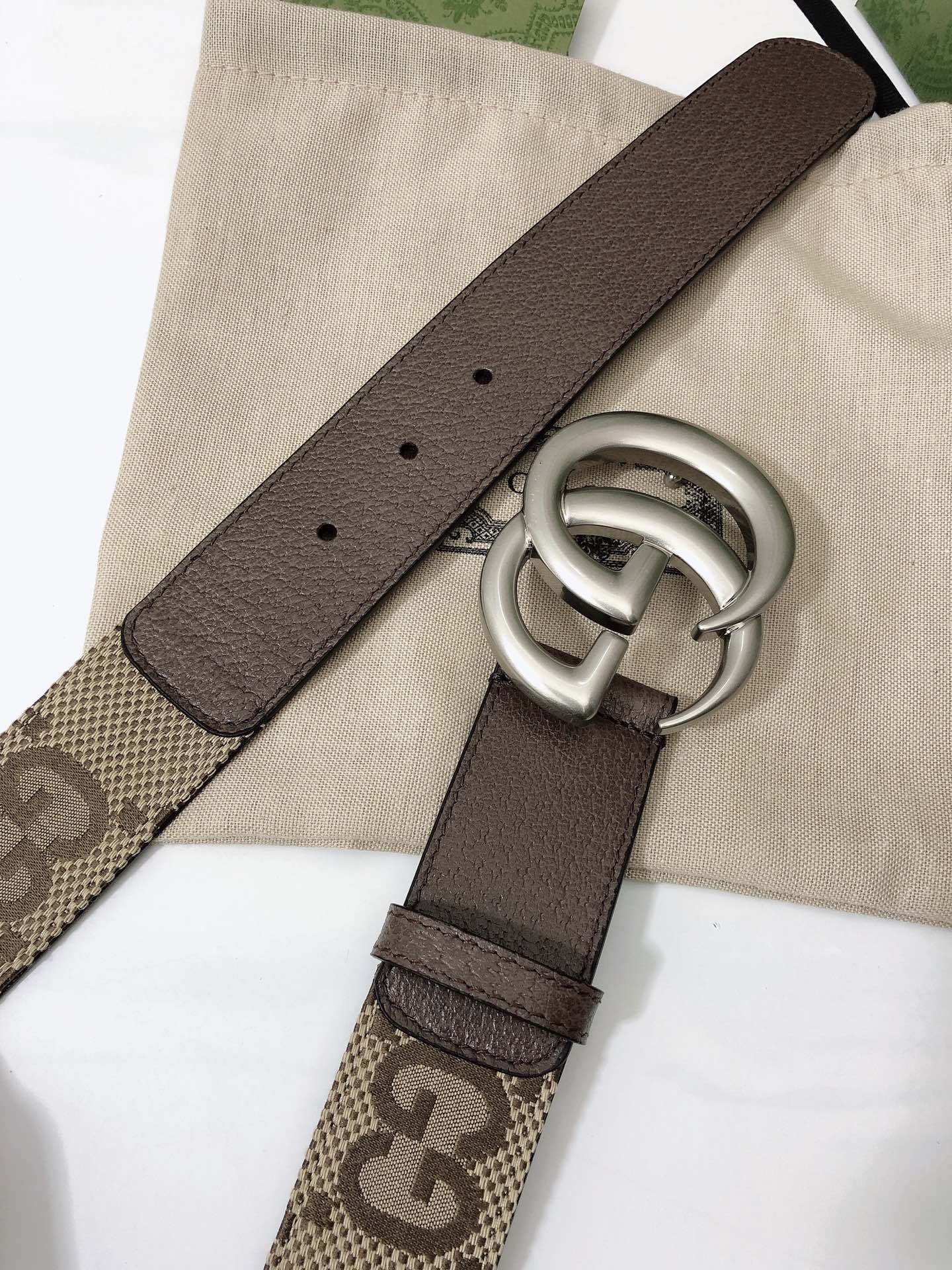 Gucci Male Basic Belt Canvas Gold Wide Width M