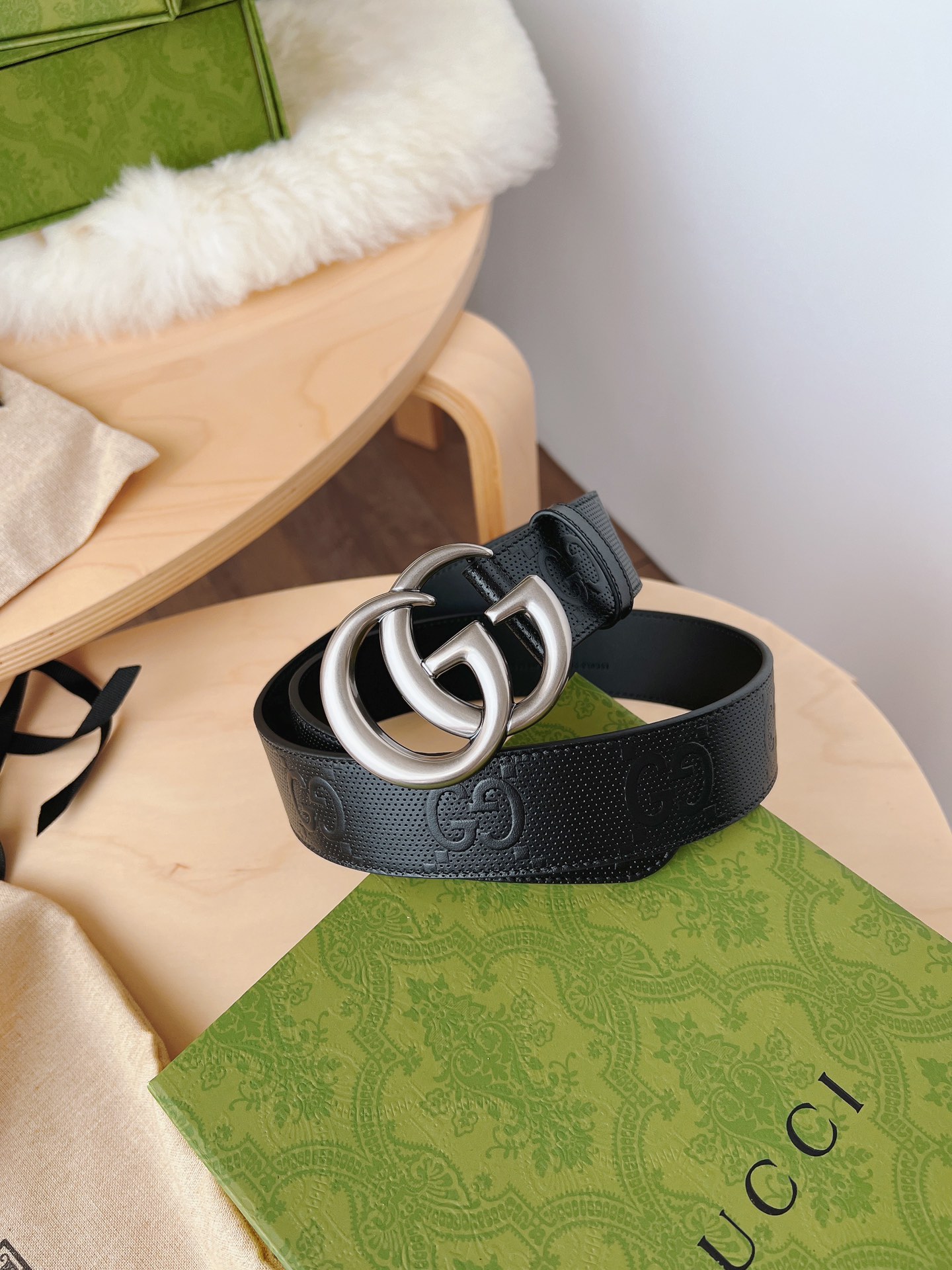 Gucci Male Leather Belt Black M