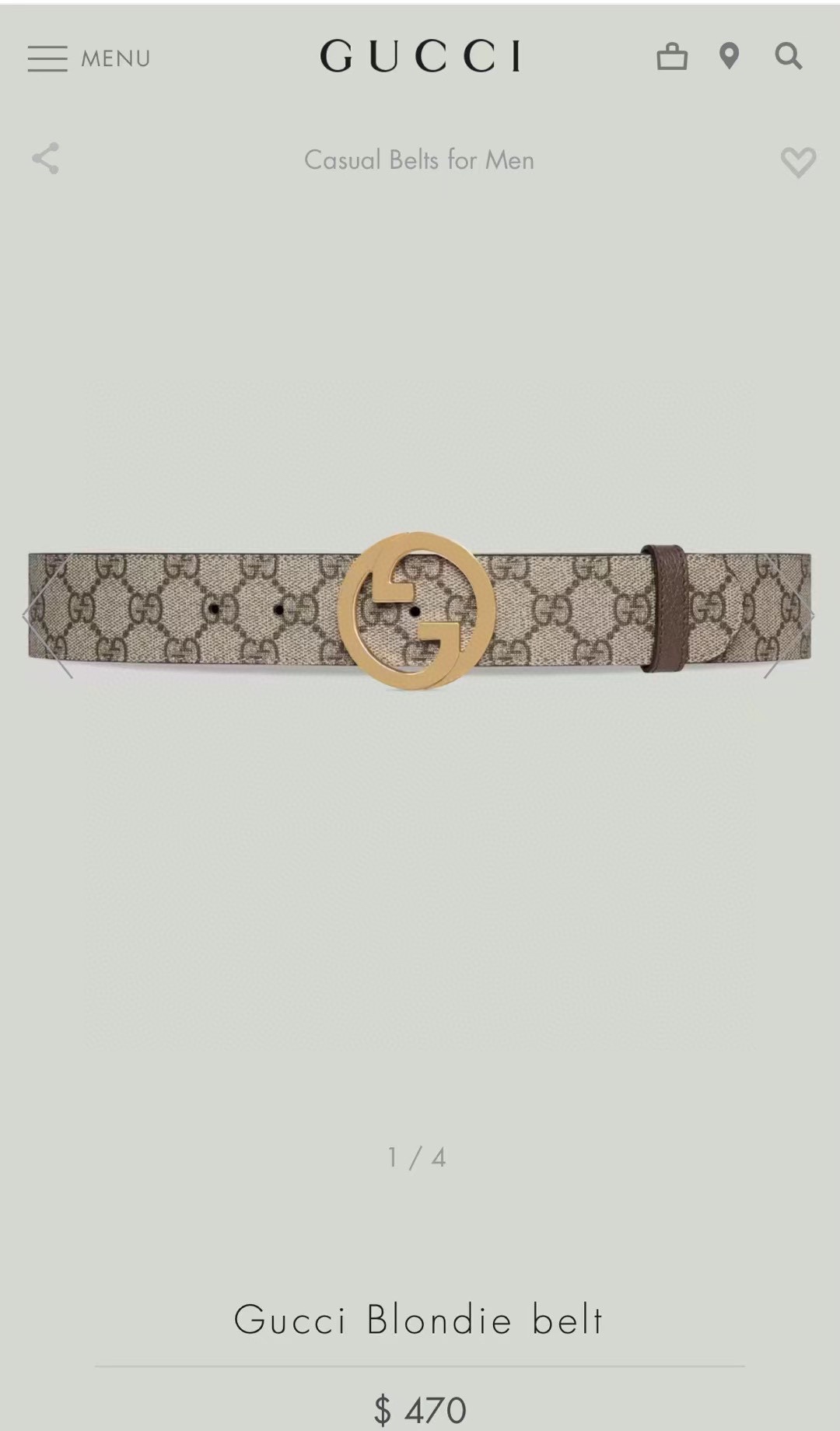 Gucci Male Basic Belt Black 13514-m