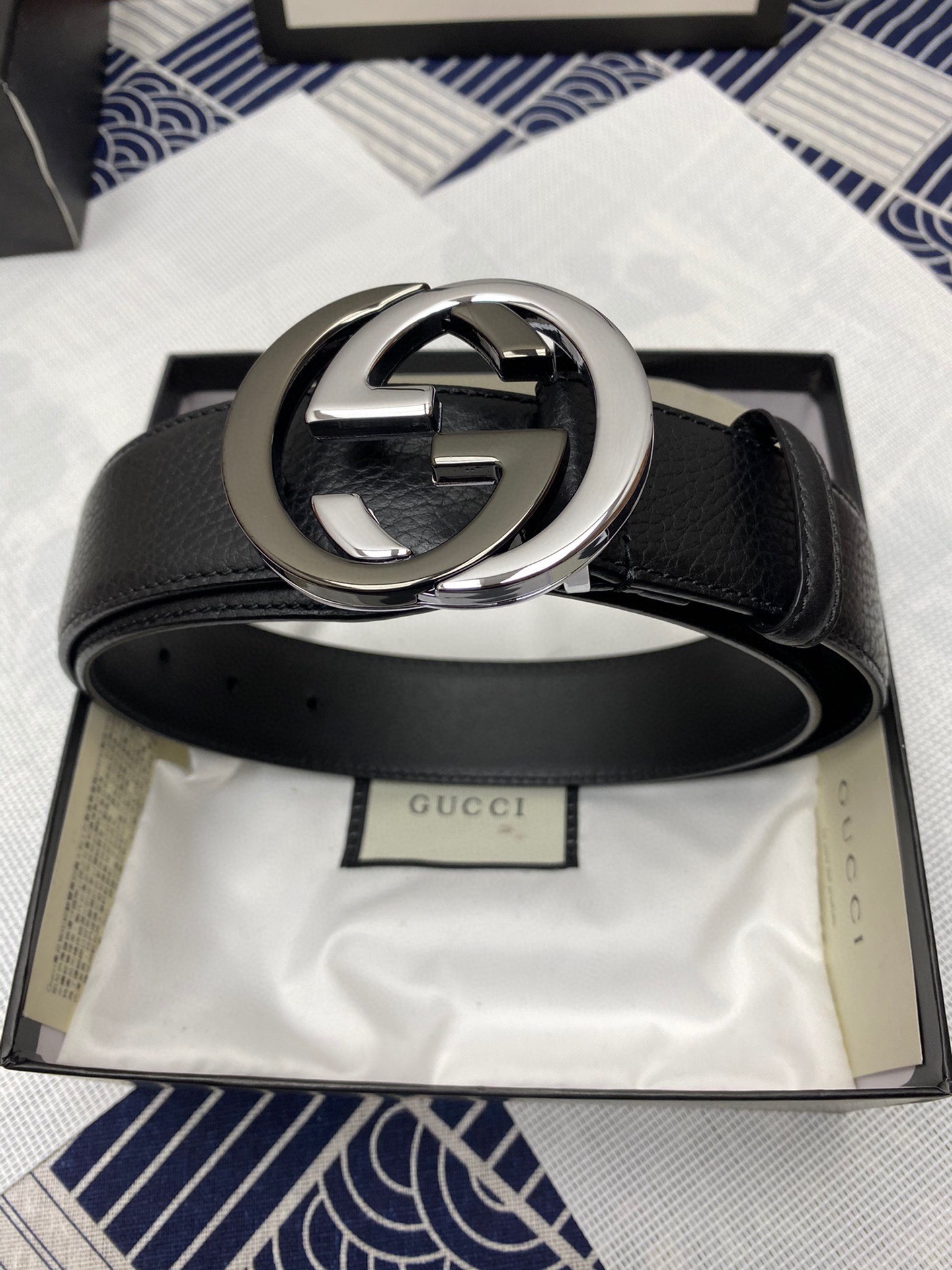 Gucci Male Leather Belt Top Grain Leather M