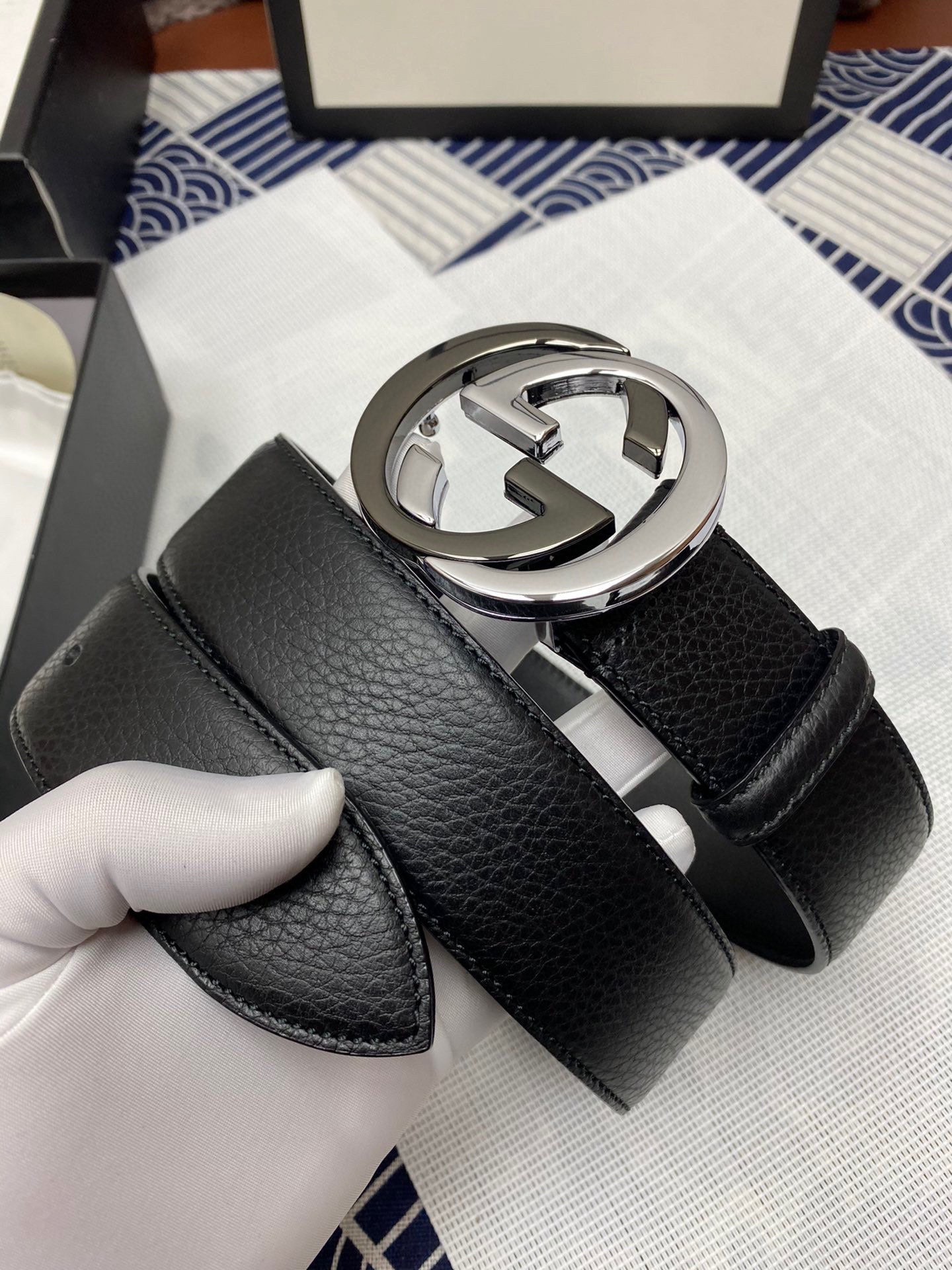 Gucci Male Leather Belt Top Grain Leather M