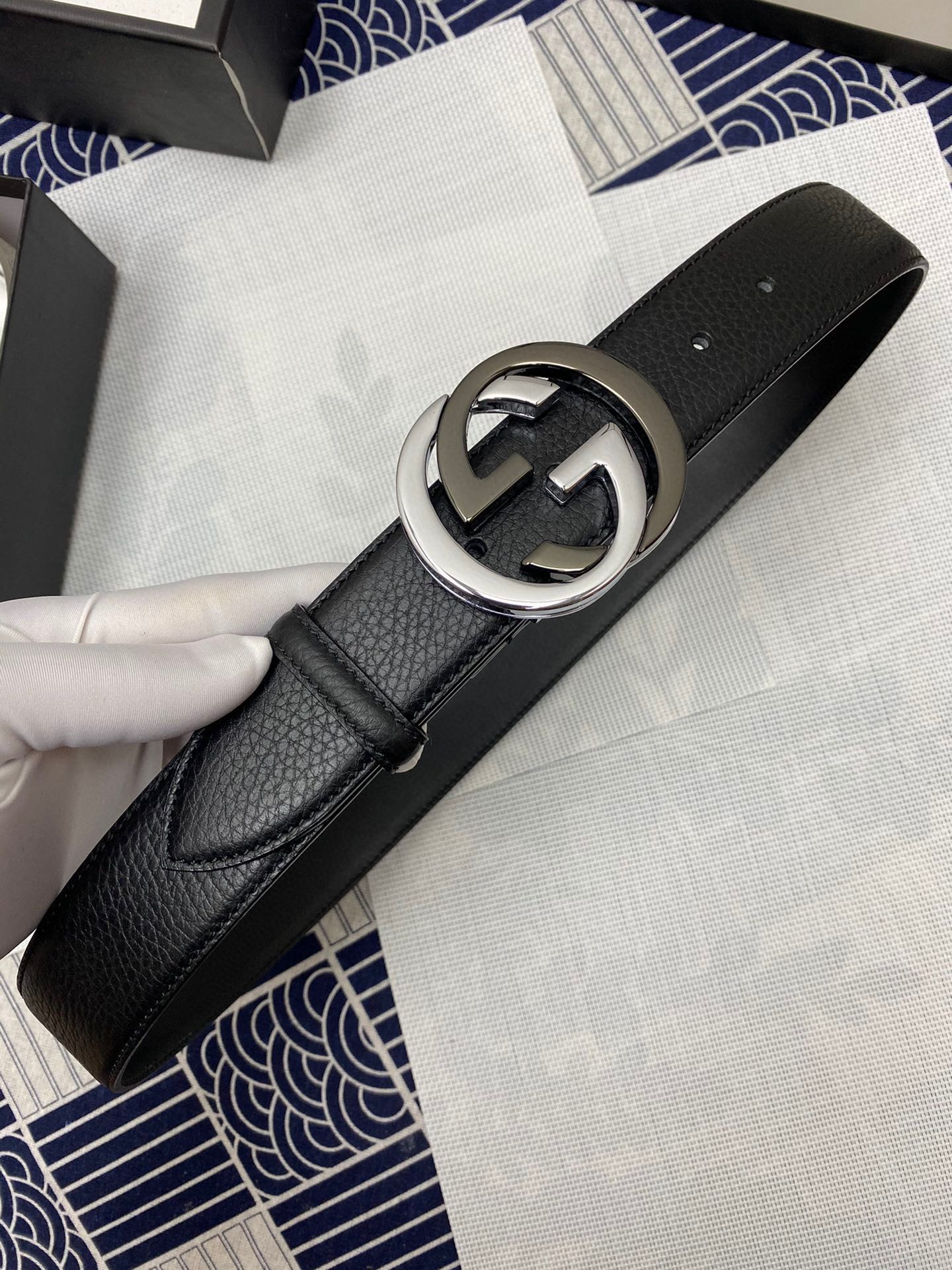 Gucci Male Leather Belt Top Grain Leather M