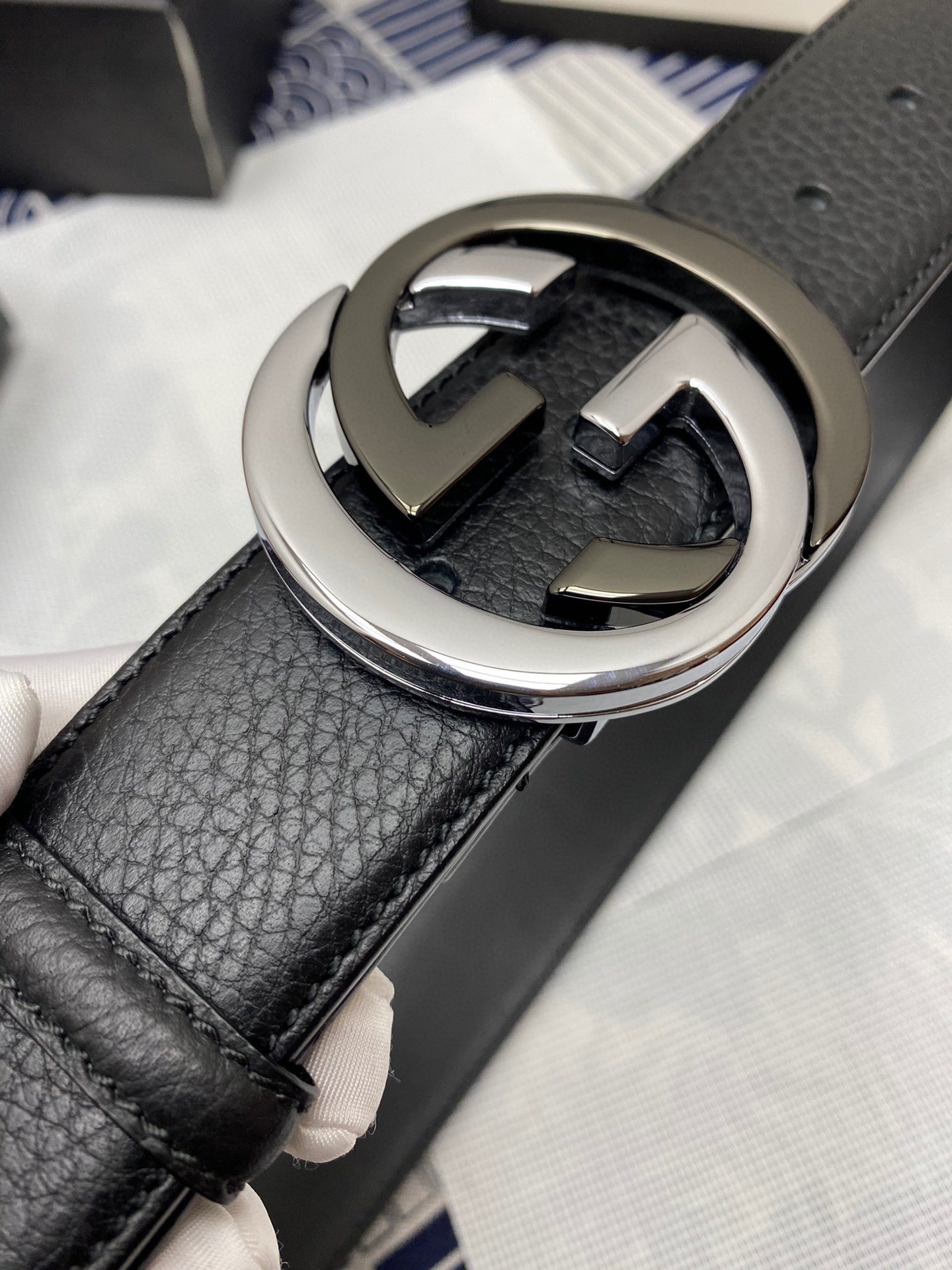 Gucci Male Leather Belt Top Grain Leather M