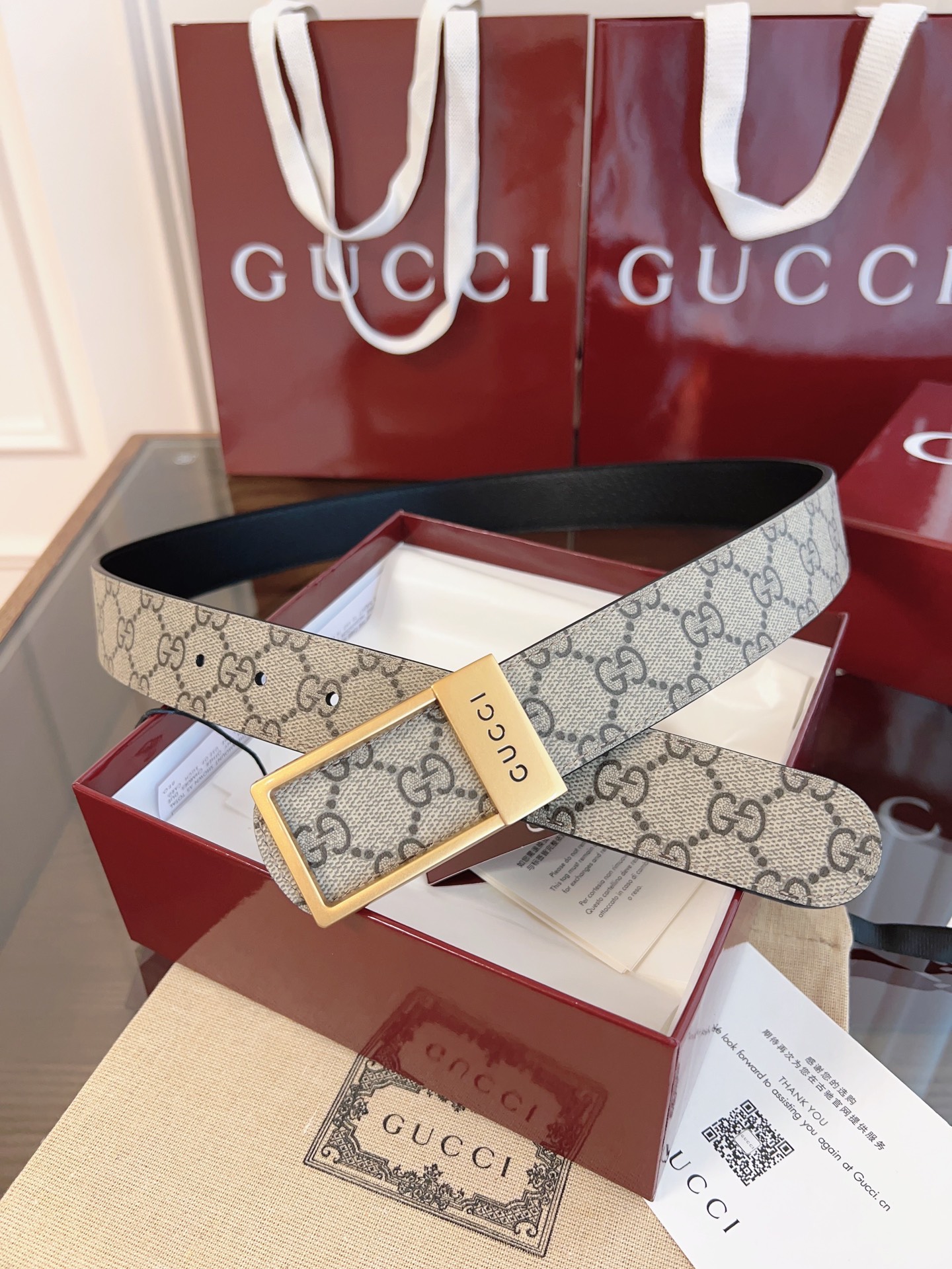 Gucci Male Basic Belt Canvas Black