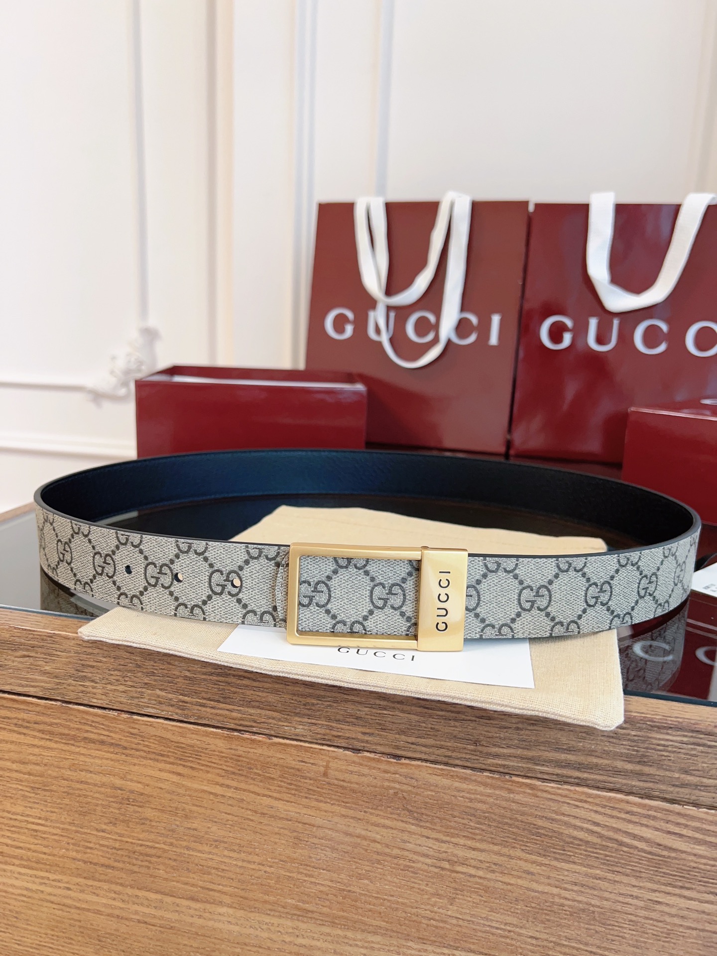 Gucci Male Basic Belt Canvas Black