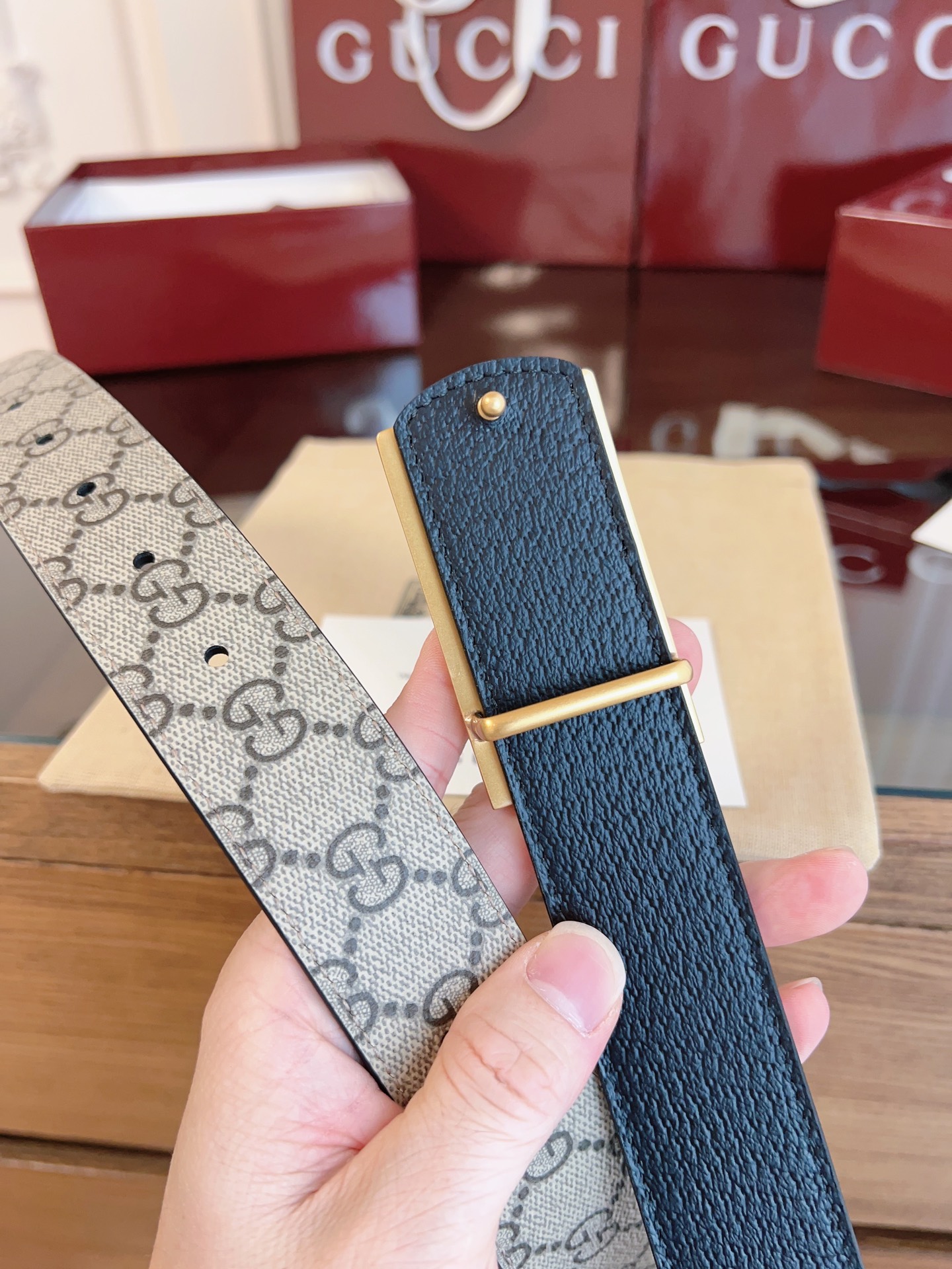 Gucci Male Basic Belt Canvas Black