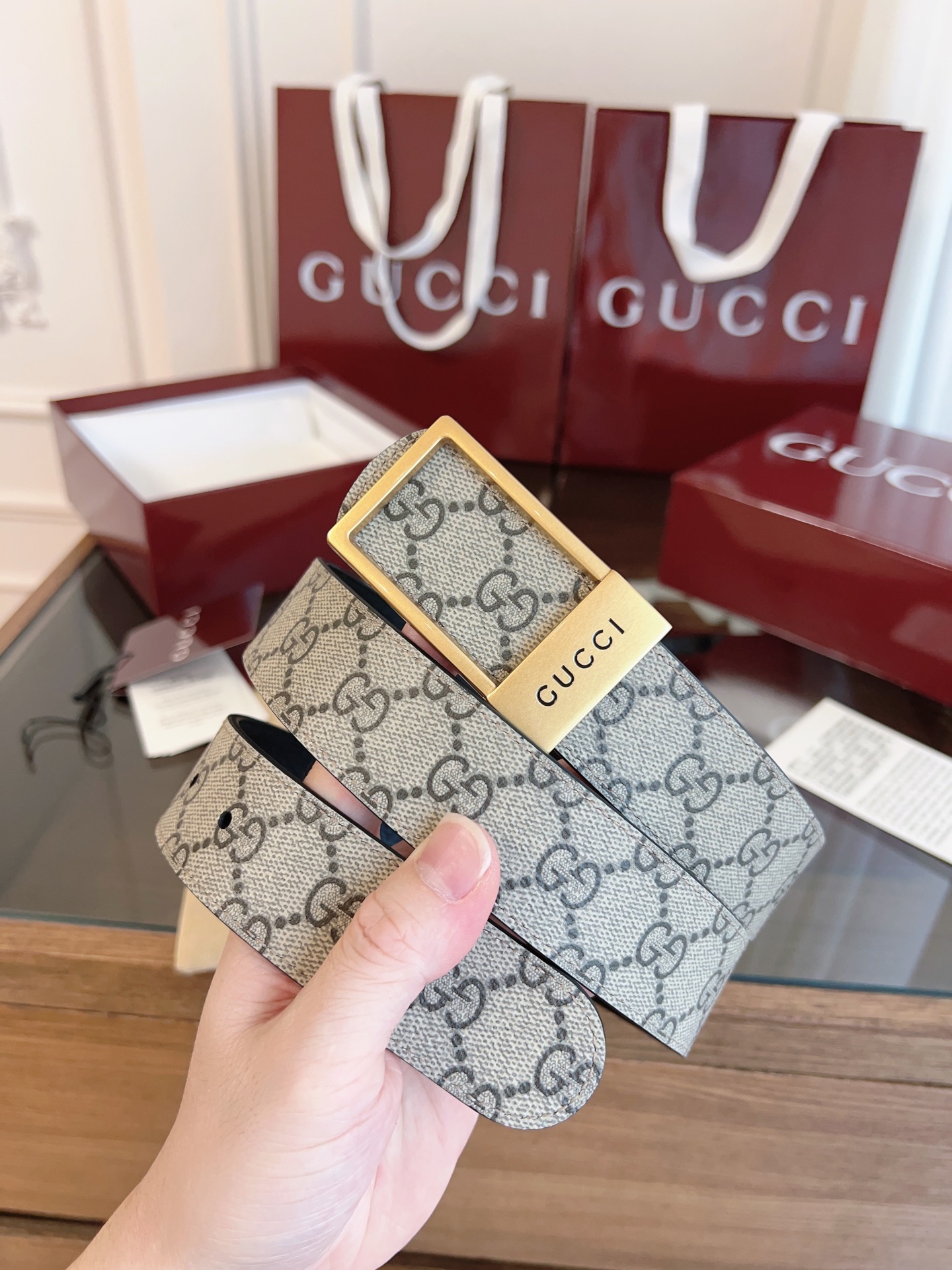 Gucci Male Basic Belt Canvas Black