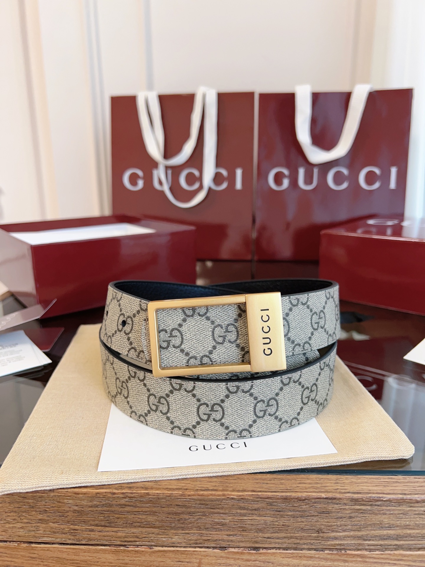 Gucci Male Basic Belt Canvas Black