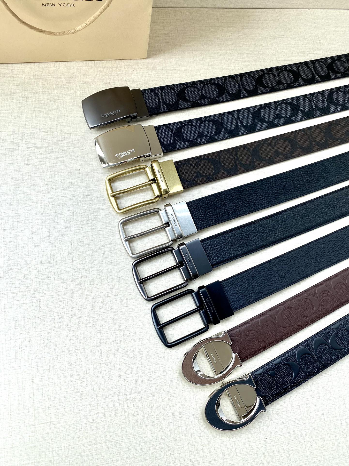 Coach Male Leather Belt Top Grain Leather M