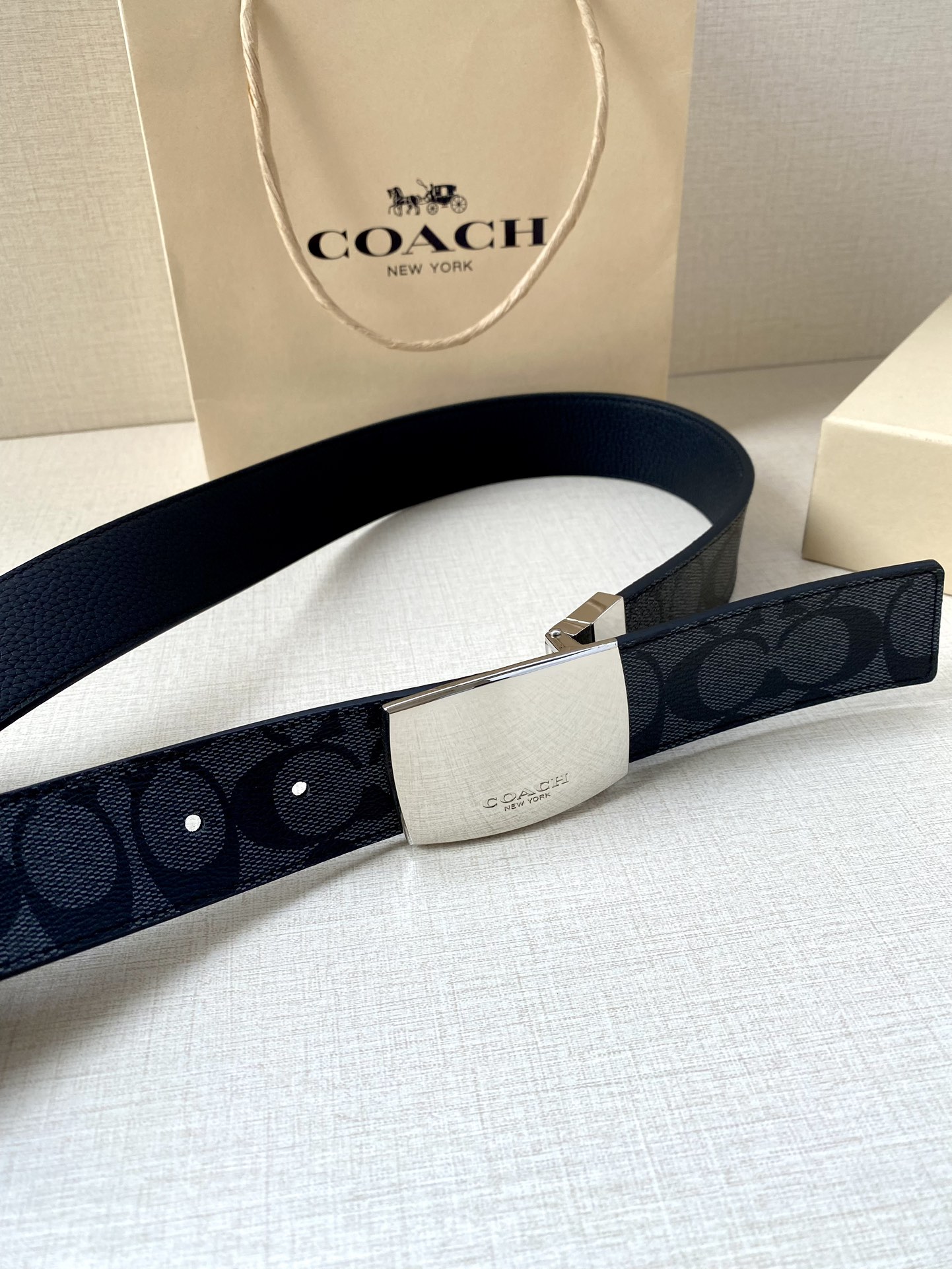 Coach Male Leather Belt Top Grain Leather M