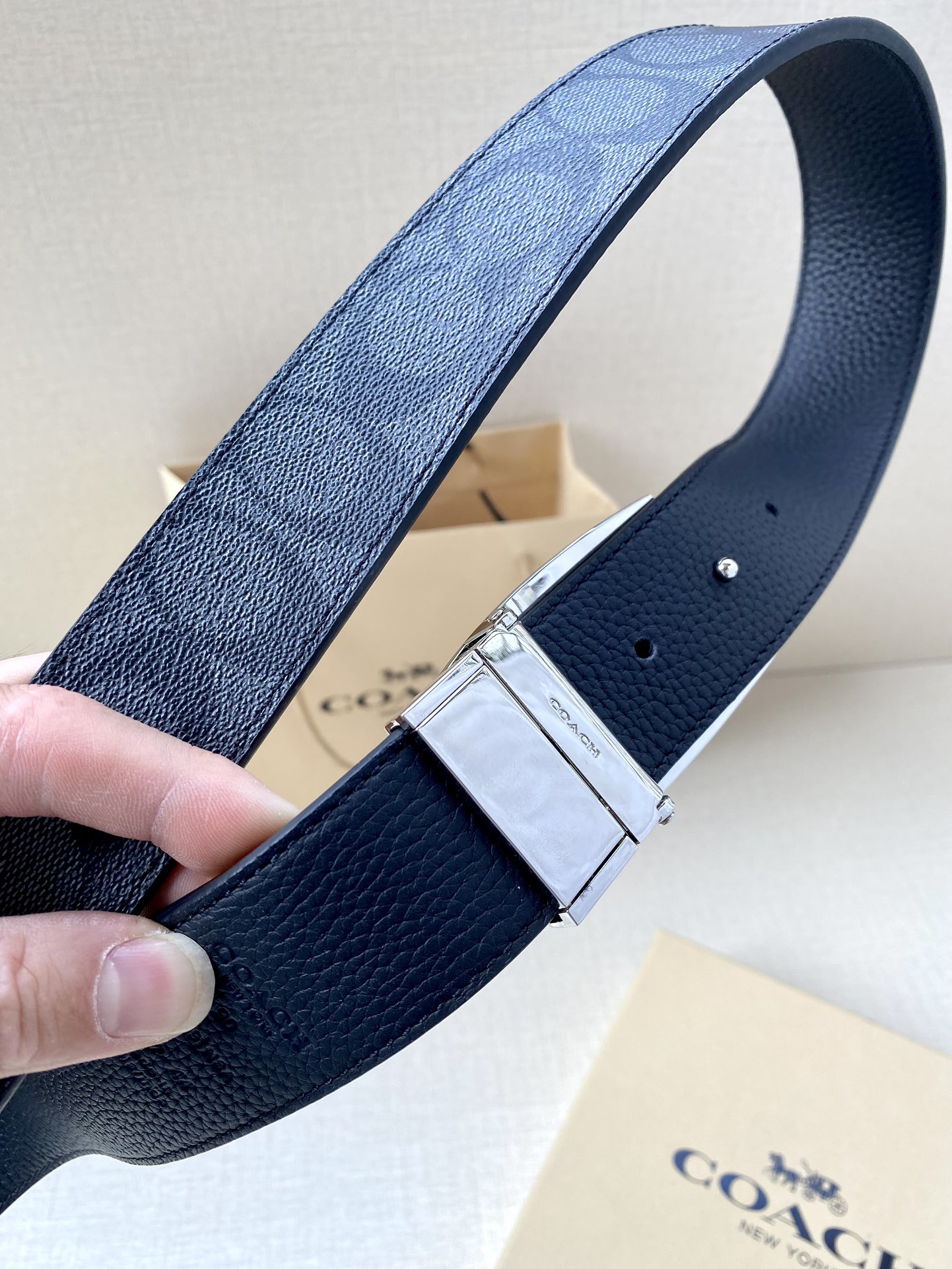 Coach Male Leather Belt Top Grain Leather M