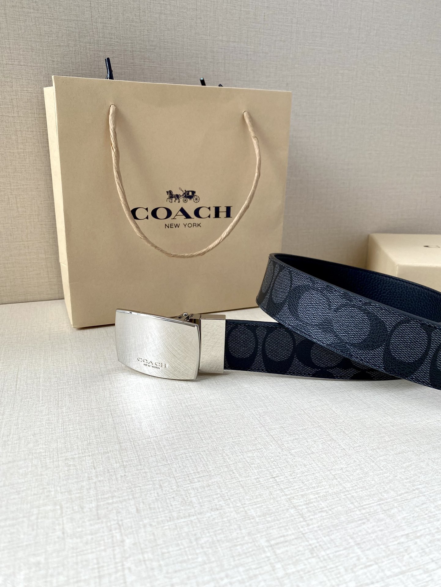 Coach Male Leather Belt Top Grain Leather M