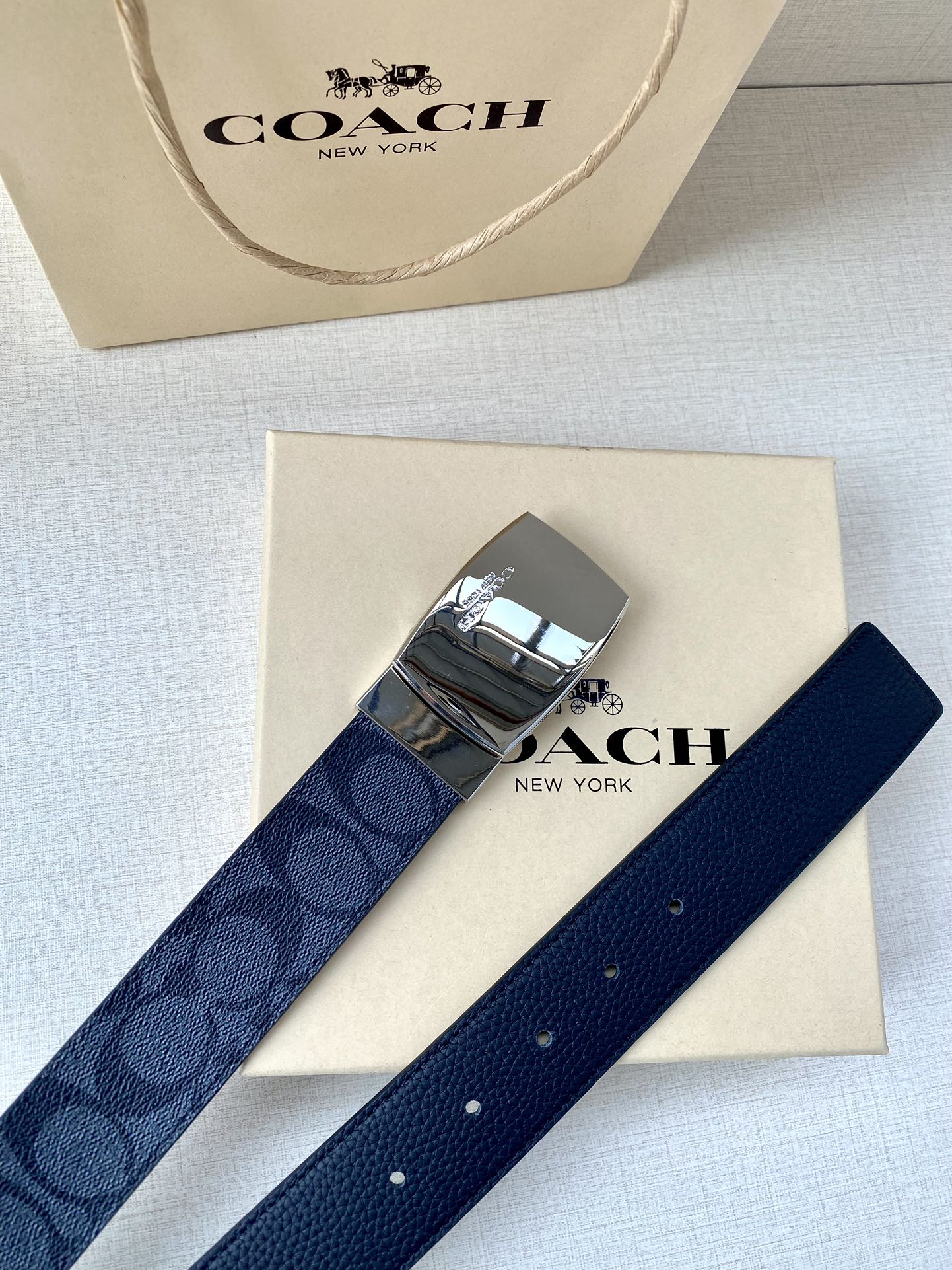 Coach Male Leather Belt Top Grain Leather M