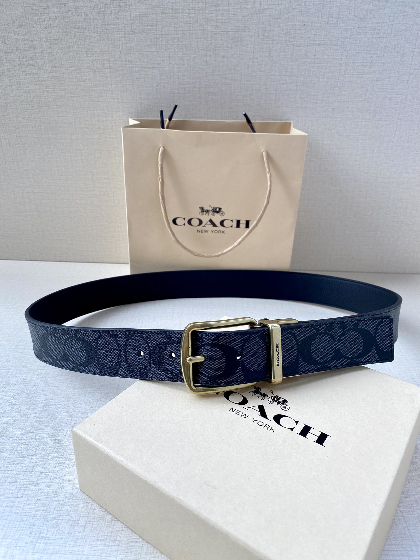 Coach Male Leather Belt Top Grain Leather M