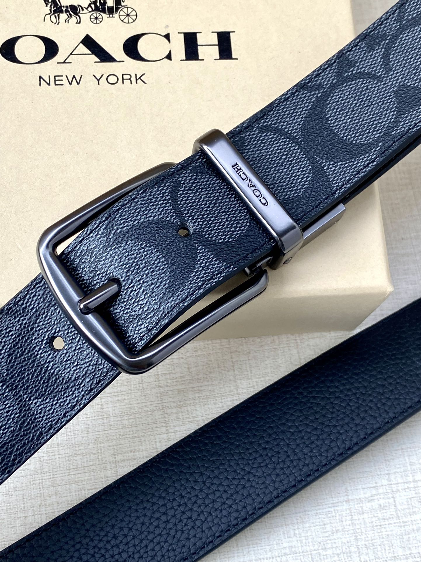 Coach Male Leather Belt Top Grain Leather M