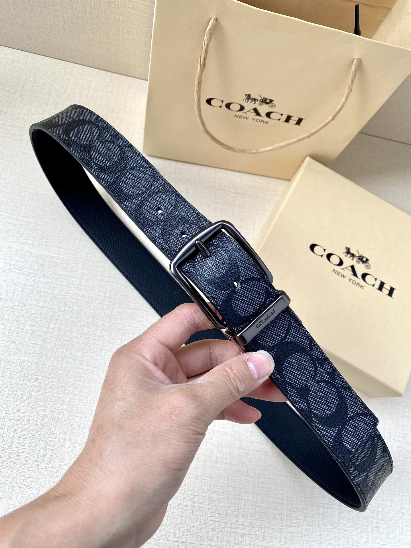 Coach Male Leather Belt Top Grain Leather M