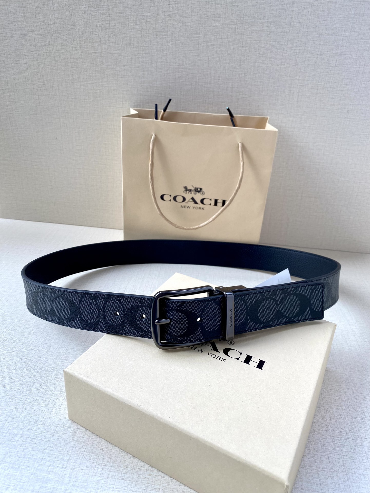Coach Male Leather Belt Top Grain Leather M