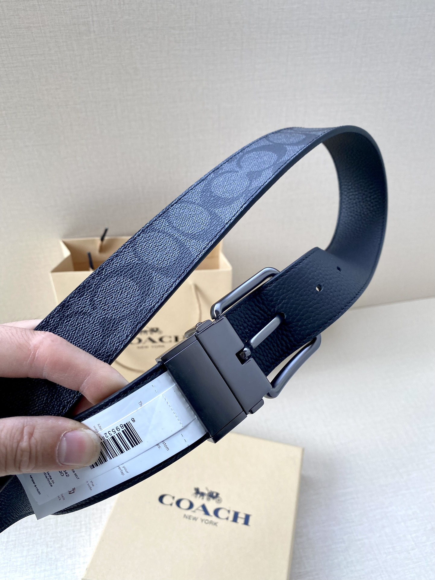 Coach Male Leather Belt Top Grain Leather M