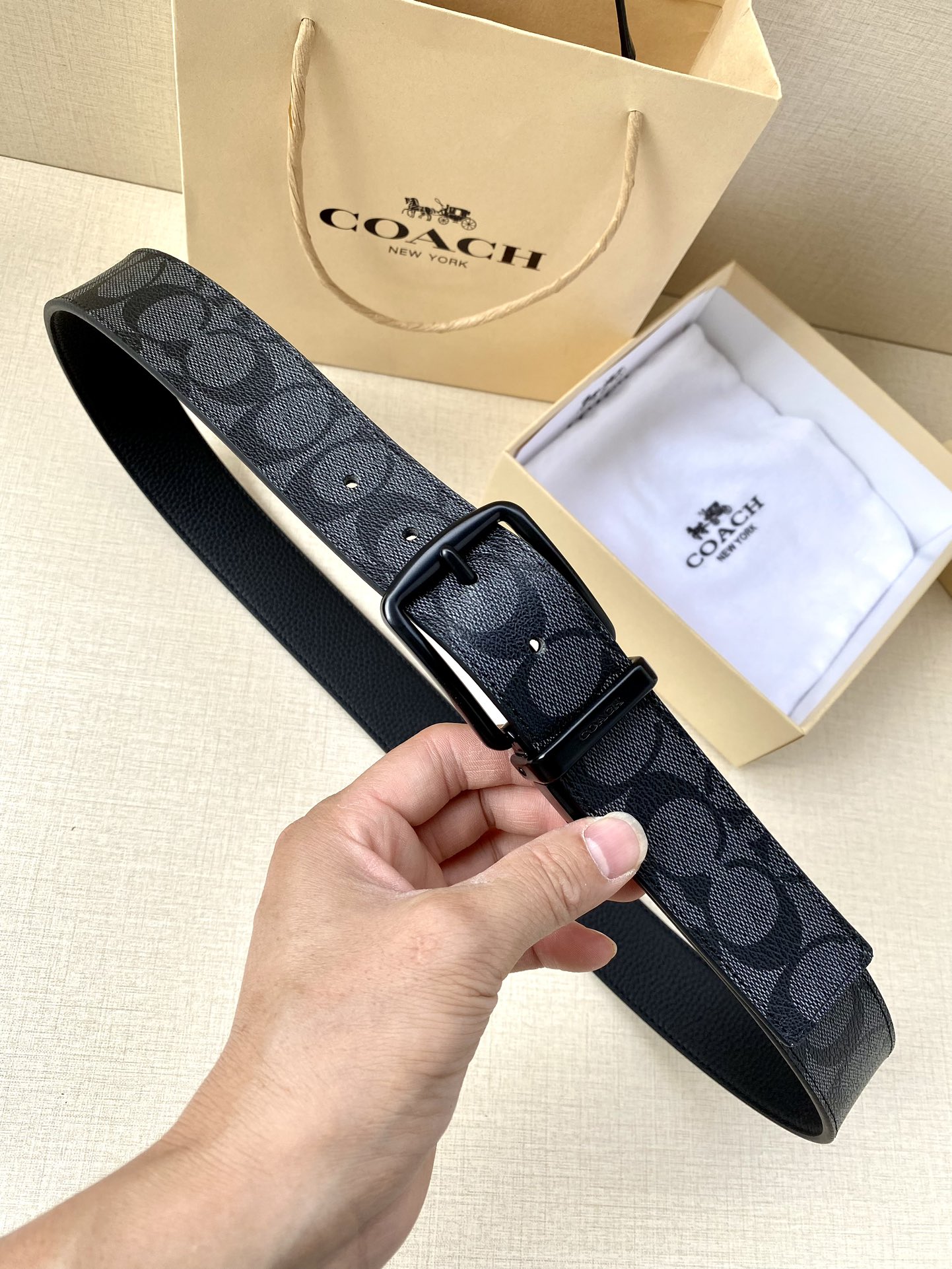 Coach Male Leather Belt Top Grain Leather M