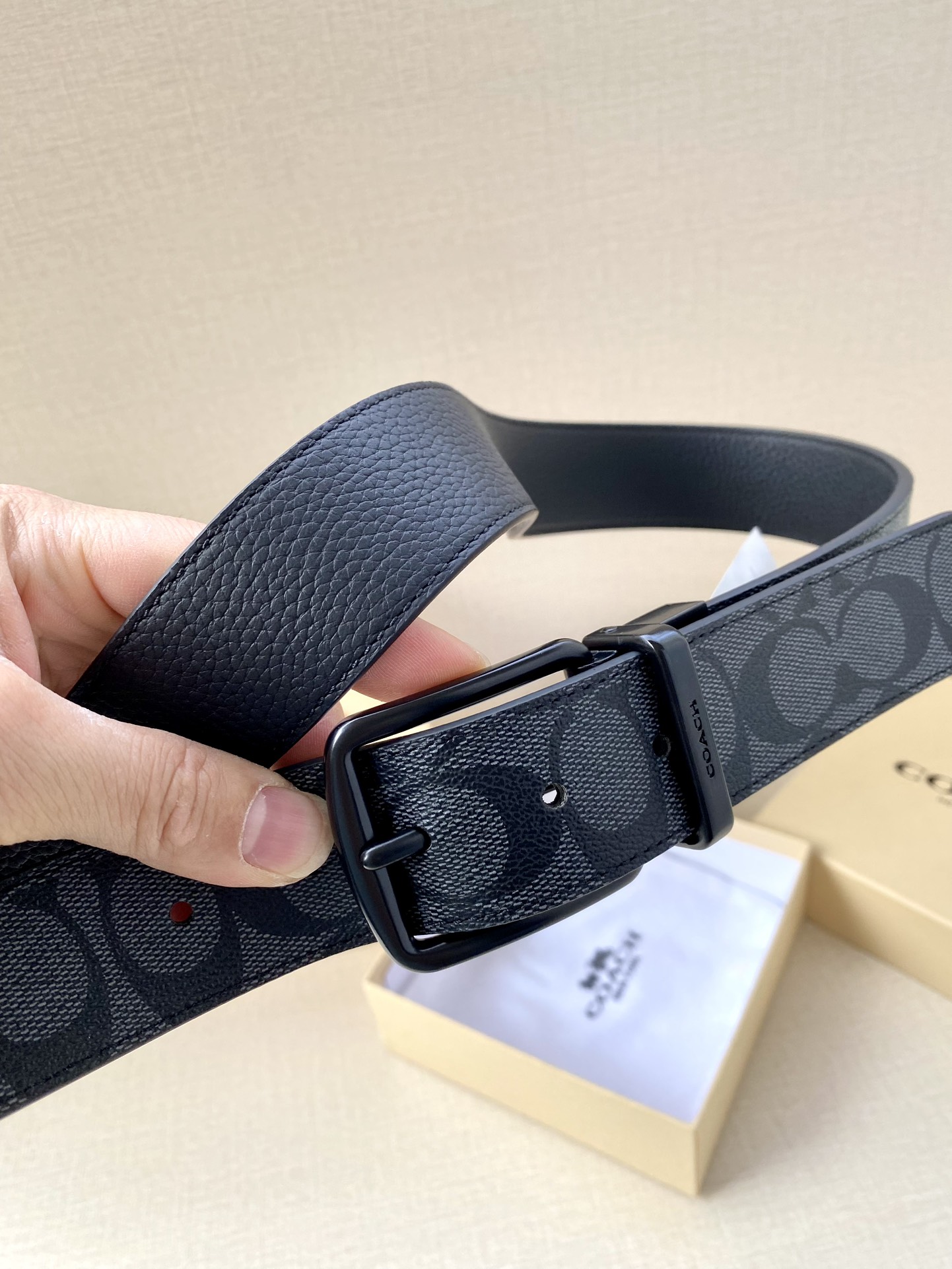 Coach Male Leather Belt Top Grain Leather M