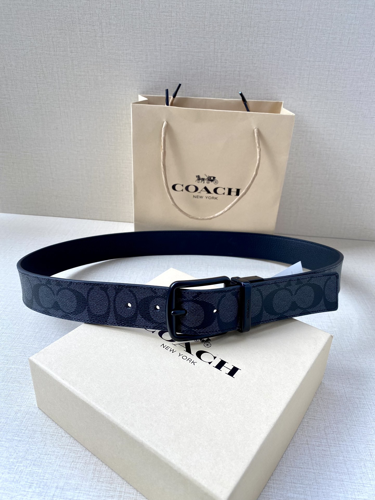 Coach Male Leather Belt Top Grain Leather M