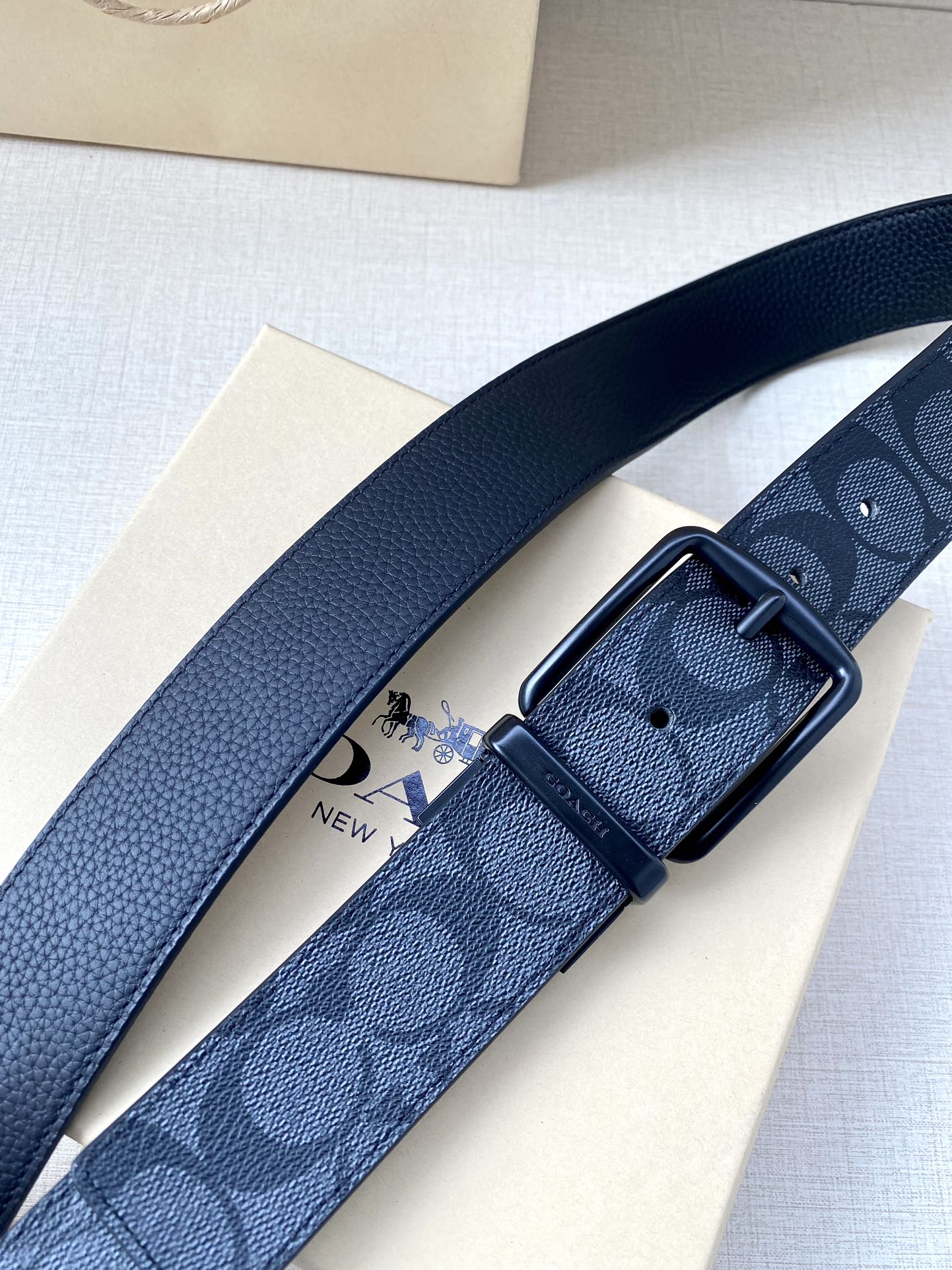 Coach Male Leather Belt Top Grain Leather M