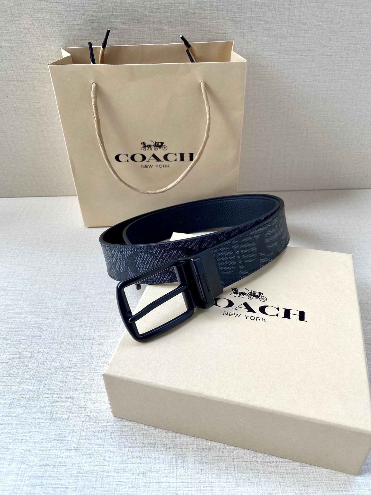 Coach Male Leather Belt Top Grain Leather M