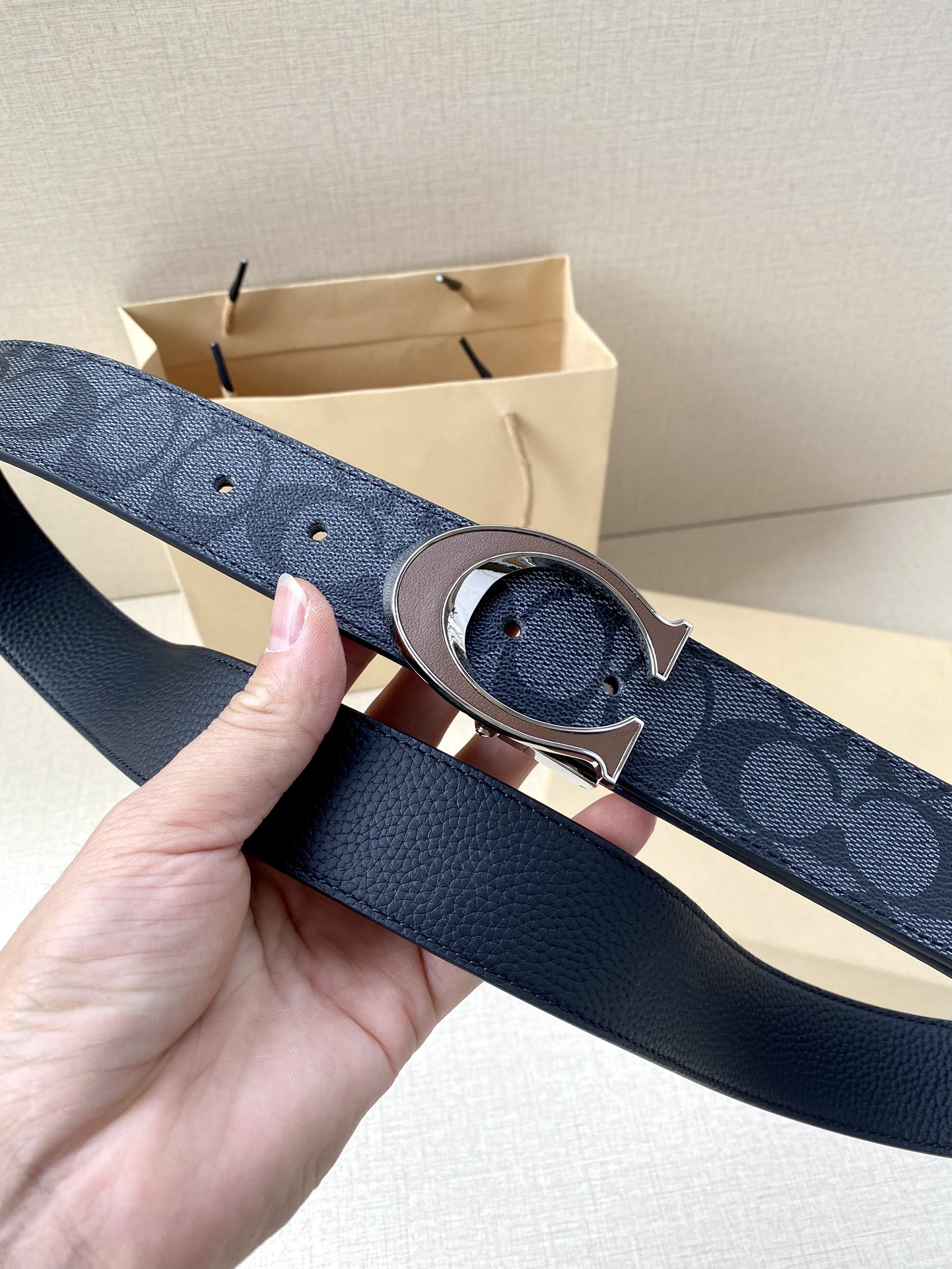 Coach Male Leather Belt Top Grain Leather M